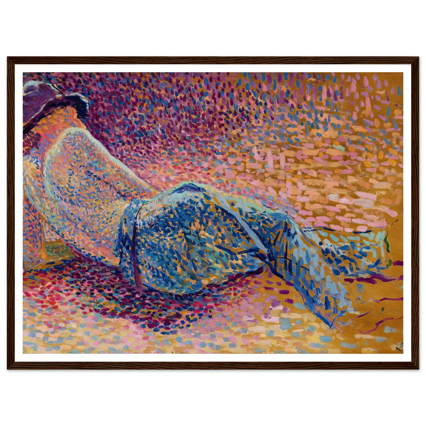 Le repos de l’ouvrier (circa 1888) Art Print | Maximilien Luce - Framed Poster - 30x40 cm / 12x16″ - Black frame