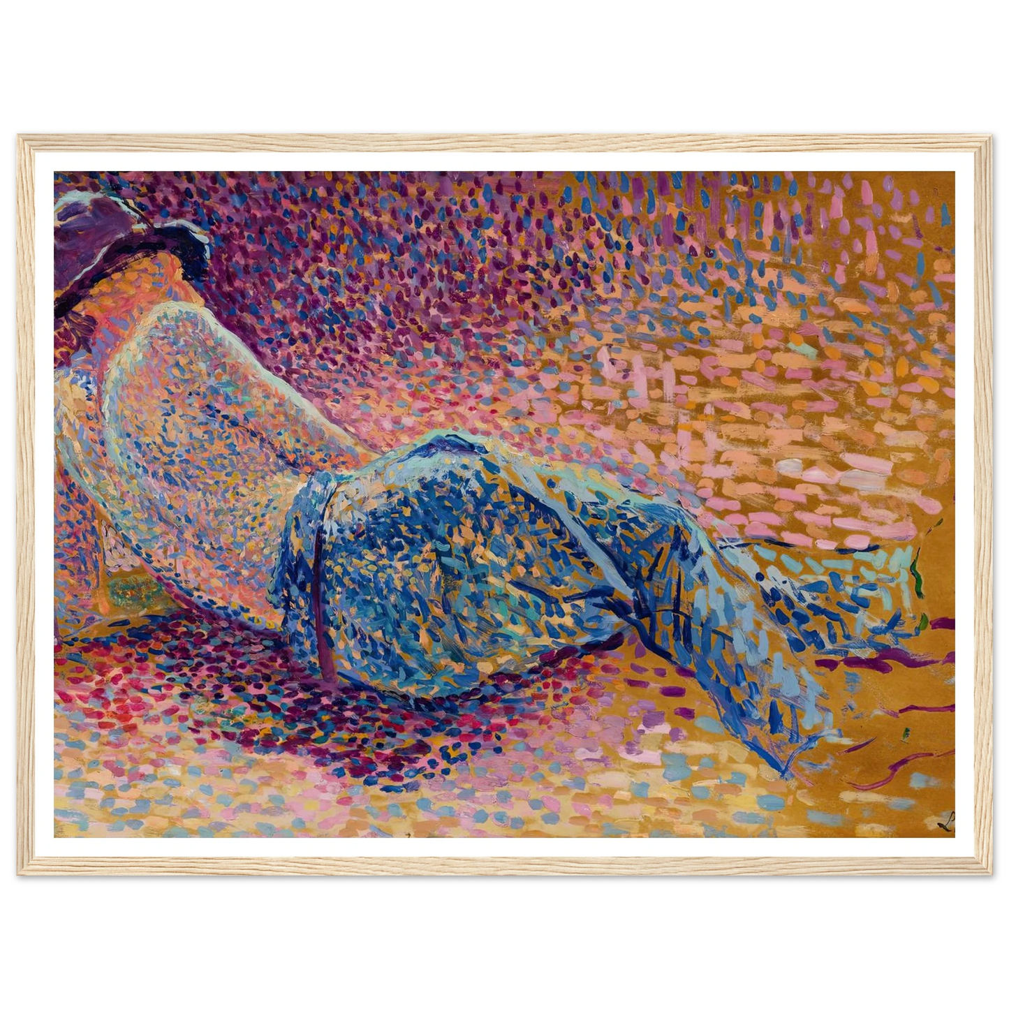 Le repos de l’ouvrier (circa 1888) Art Print | Maximilien Luce - Framed Poster - 30x40 cm / 12x16″ - Black frame