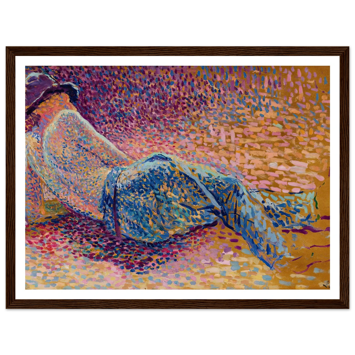 Le repos de l’ouvrier (circa 1888) Art Print | Maximilien Luce - Framed Poster - 30x40 cm / 12x16″ - Black frame