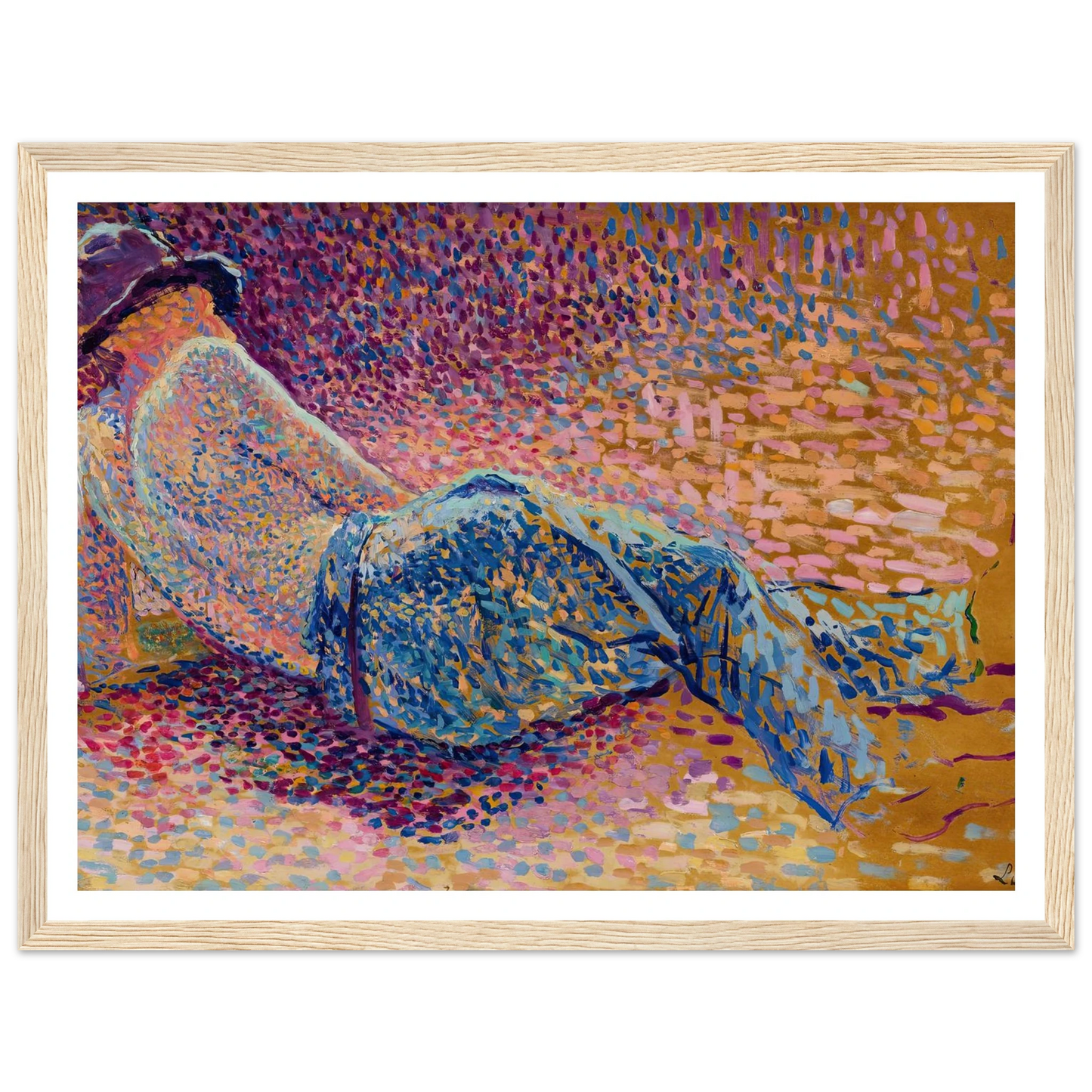 Le repos de l’ouvrier (circa 1888) Art Print | Maximilien Luce - Framed Poster - 30x40 cm / 12x16″ - Black frame