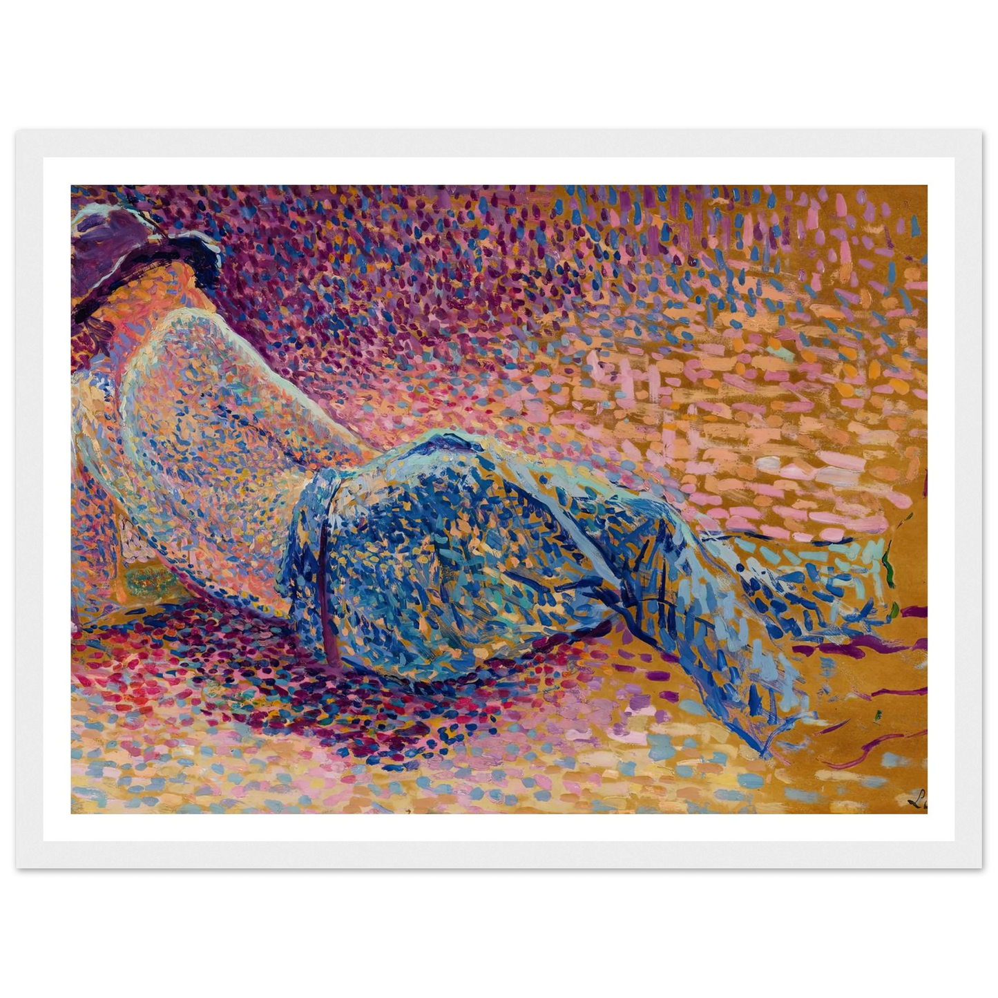 Le repos de l’ouvrier (circa 1888) Art Print | Maximilien Luce - Framed Poster - 30x40 cm / 12x16″ - Black frame