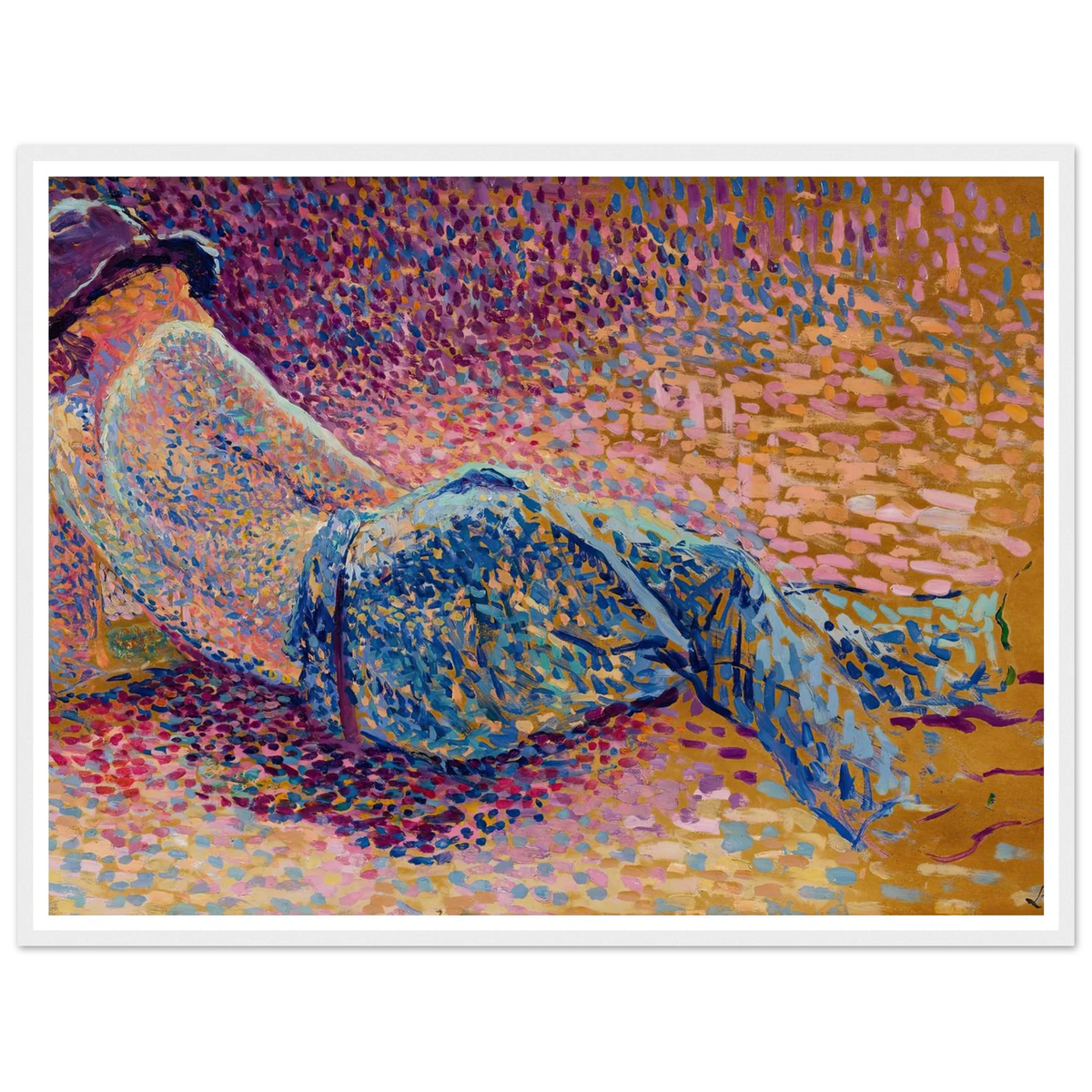 Le repos de l’ouvrier (circa 1888) Art Print | Maximilien Luce - Framed Poster - 30x40 cm / 12x16″ - Black frame