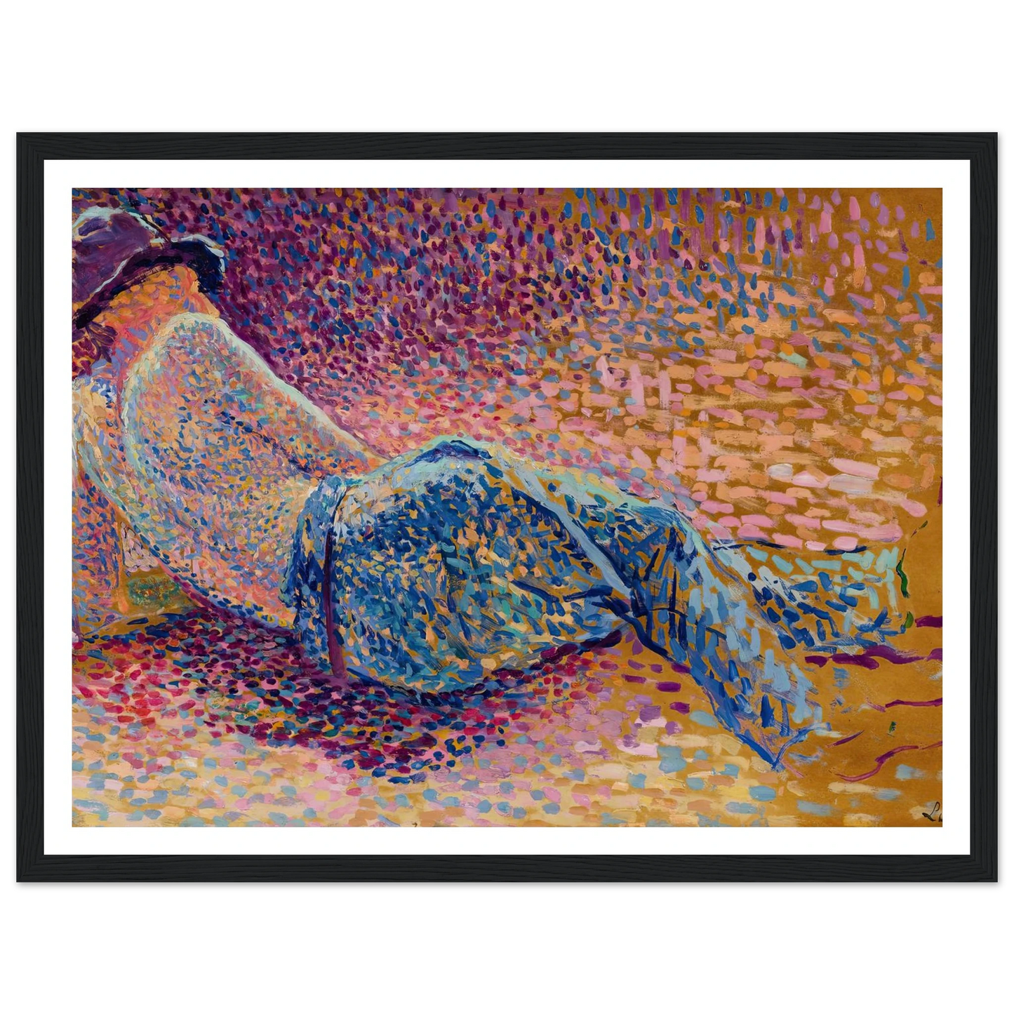 Le repos de l’ouvrier (circa 1888) Art Print | Maximilien Luce - Framed Poster - 30x40 cm / 12x16″ - Black frame
