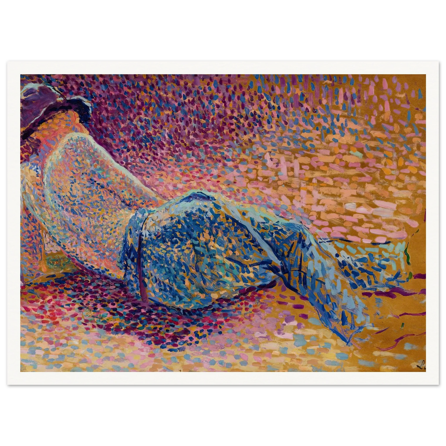 Le repos de l’ouvrier (circa 1888) Art Print | Maximilien Luce - Framed Poster - 30x40 cm / 12x16″ - Black frame