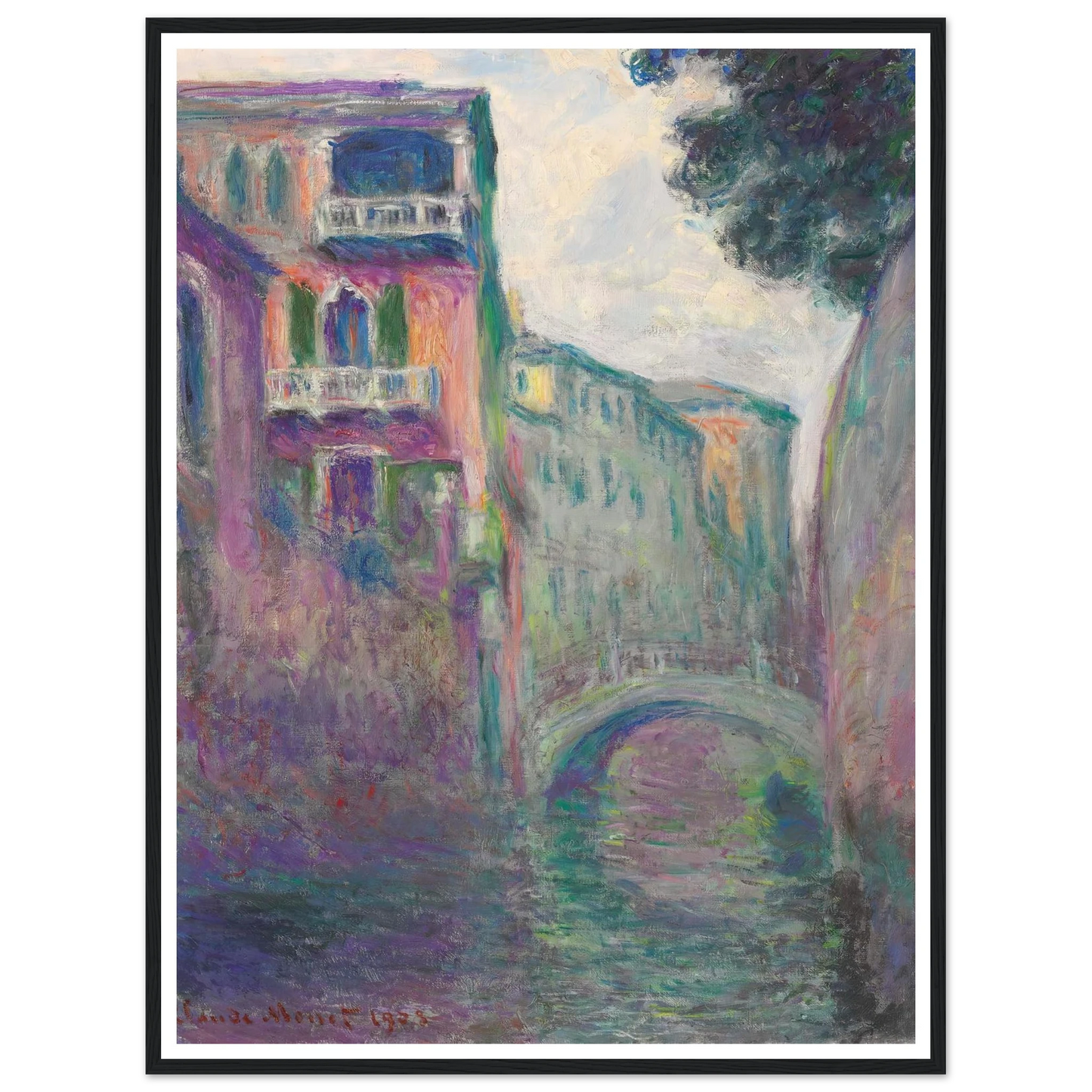 Le Rio de la Salute (1908) Art Print | Claude Monet - Framed Poster - 30x40 cm / 12x16″ - Black frame