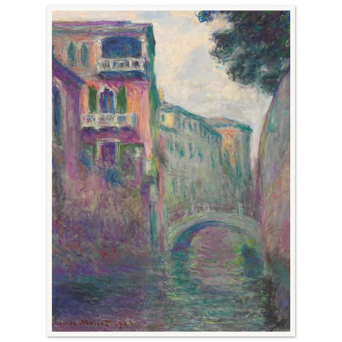 Le Rio de la Salute (1908) Art Print | Claude Monet - Framed Poster - 30x40 cm / 12x16″ - Black frame