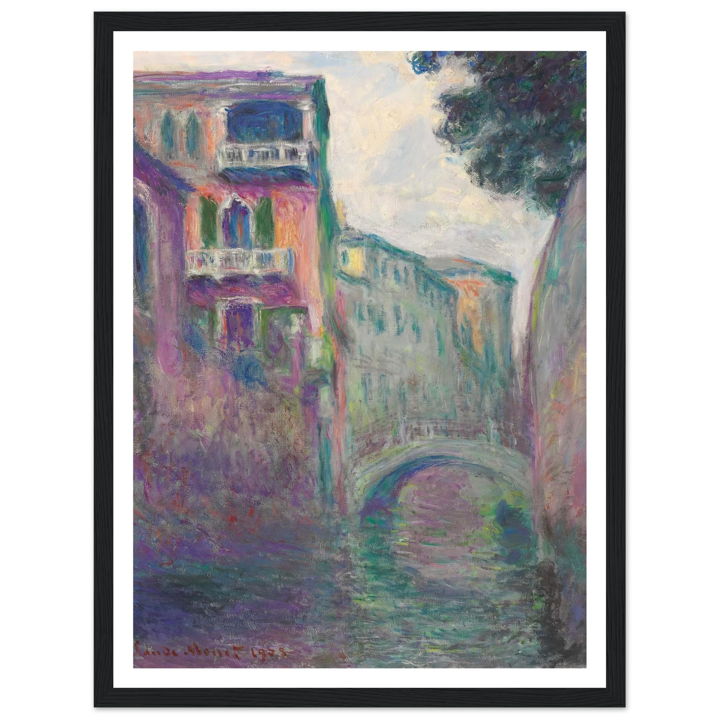 Le Rio de la Salute (1908) Art Print | Claude Monet - Framed Poster - 30x40 cm / 12x16″ - Black frame