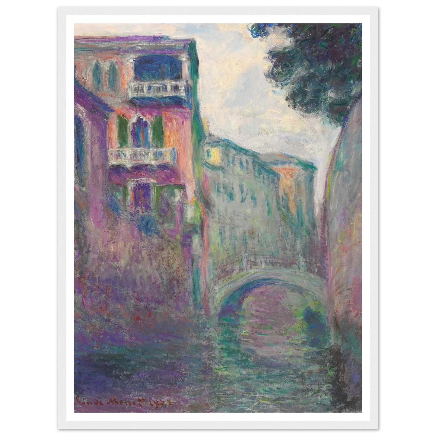 Le Rio de la Salute (1908) Art Print | Claude Monet - Framed Poster - 30x40 cm / 12x16″ - Black frame