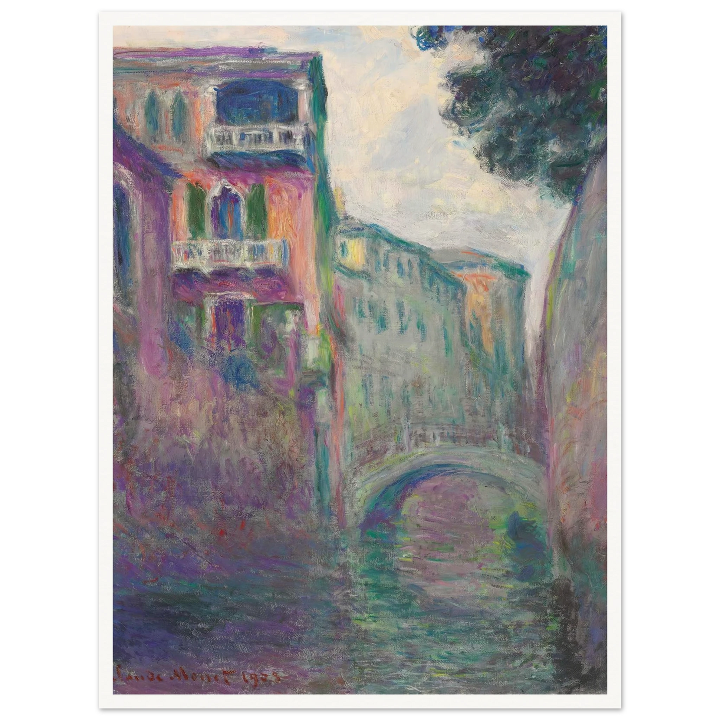 Le Rio de la Salute (1908) Art Print | Claude Monet - Framed Poster - 30x40 cm / 12x16″ - Black frame