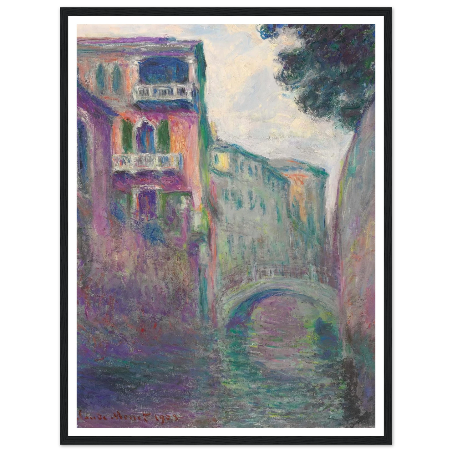 Le Rio de la Salute (1908) Art Print | Claude Monet - Framed Poster - 30x40 cm / 12x16″ - Black frame