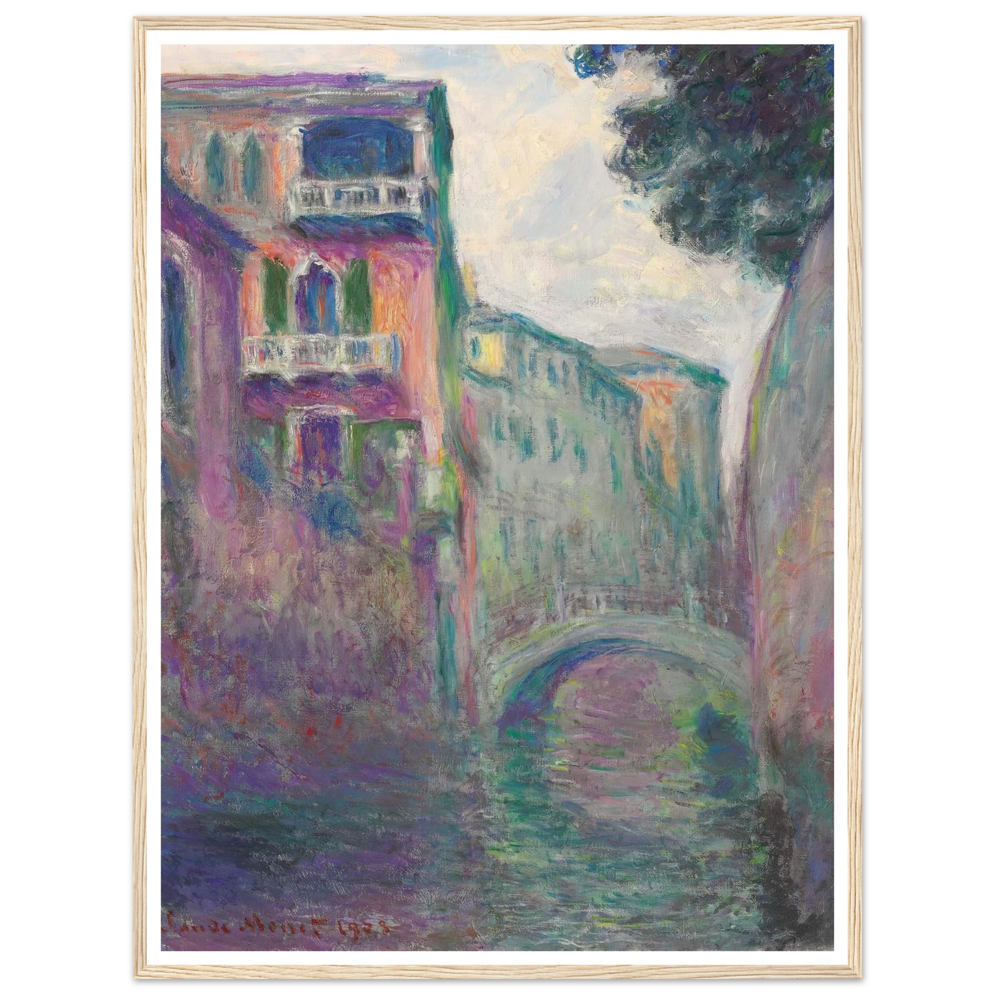 Le Rio de la Salute (1908) Art Print | Claude Monet - Framed Poster - 30x40 cm / 12x16″ - Black frame