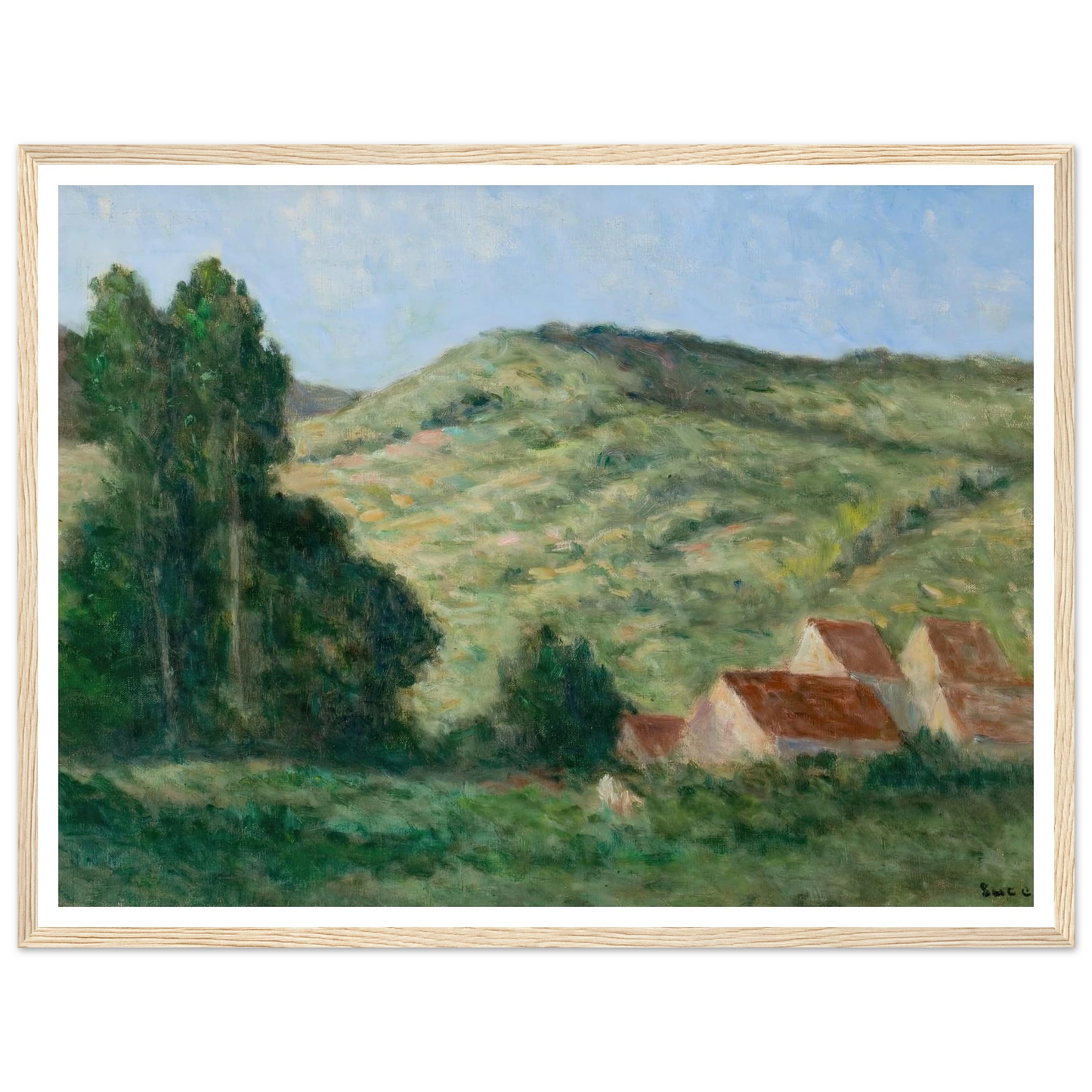 Le Riviere Art Print | Maximilien Luce - Framed Poster - 30x40 cm / 12x16″ - Black frame
