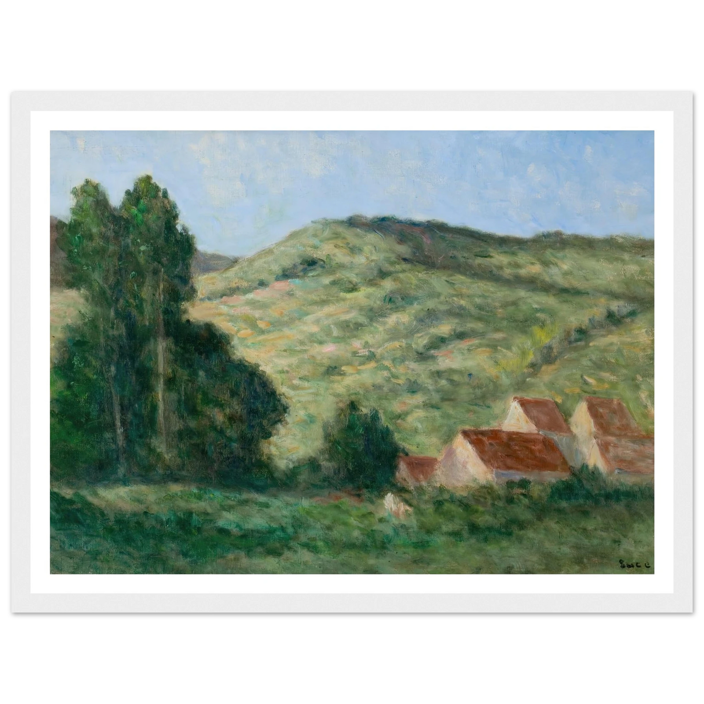 Le Riviere Art Print | Maximilien Luce - Framed Poster - 30x40 cm / 12x16″ - Black frame