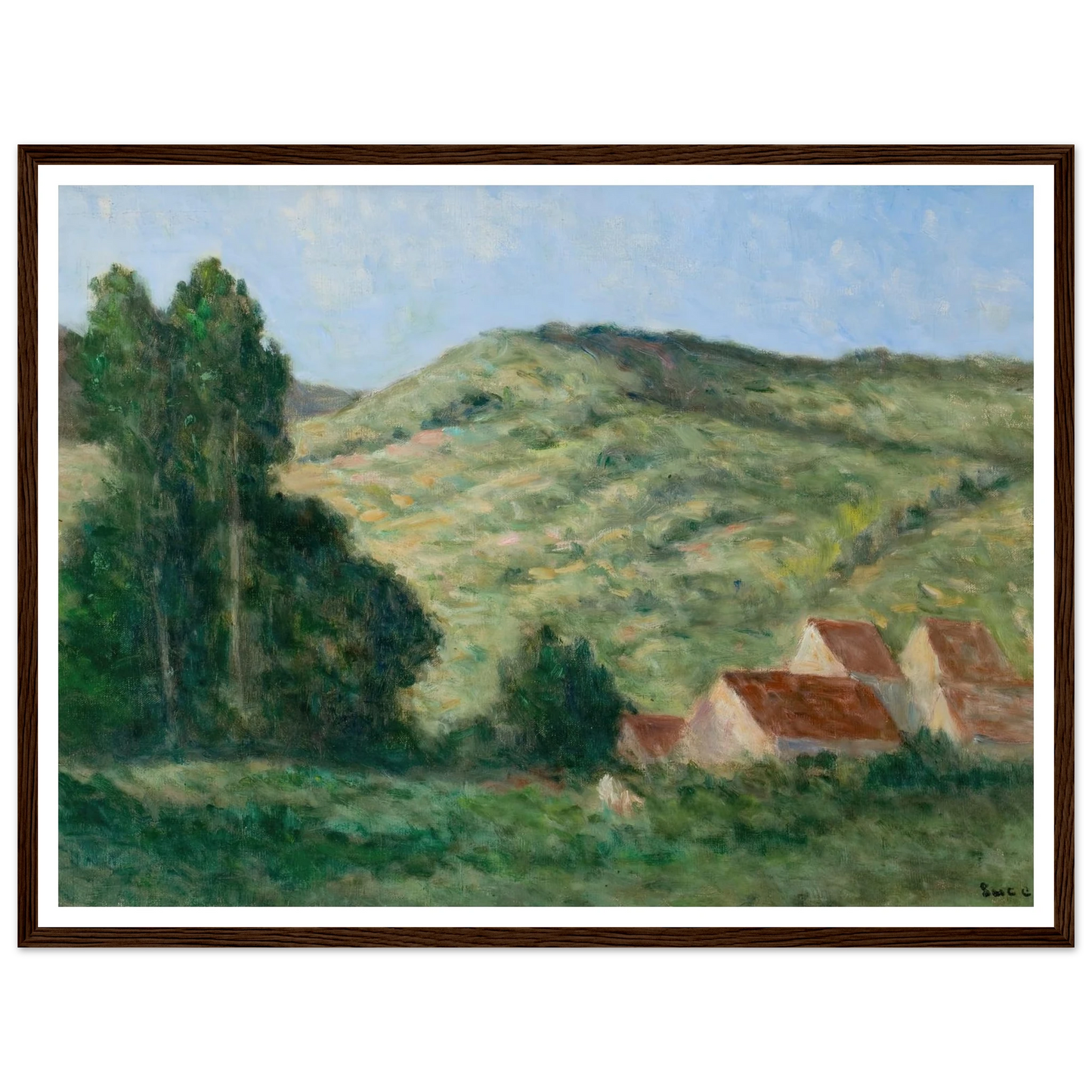 Le Riviere Art Print | Maximilien Luce - Framed Poster - 30x40 cm / 12x16″ - Black frame