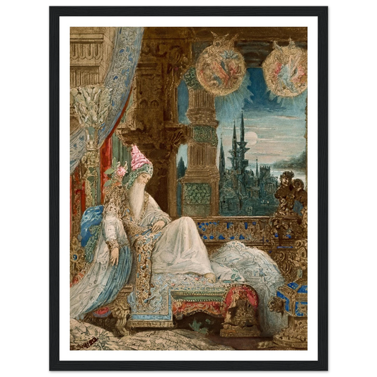 Le songe d’un habitant du Mogol (circa 1881) Art Print | Gustave Moreau - Framed Poster - 30x40 cm / 12x16″ - Black frame