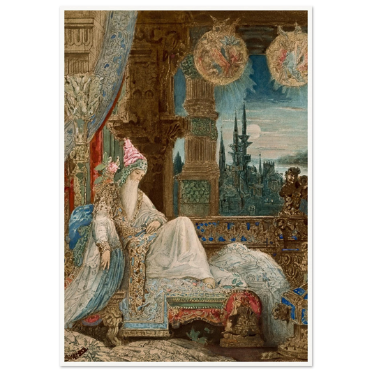 Le songe d’un habitant du Mogol (circa 1881) Art Print | Gustave Moreau - Framed Poster - 30x40 cm / 12x16″ - Black frame
