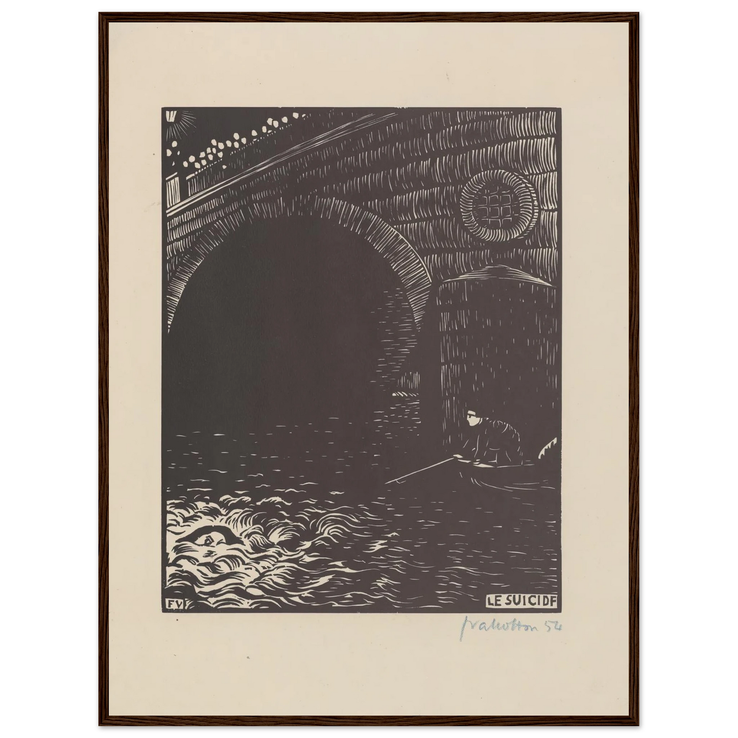 Le suicide (1894) Art Print | Felix Vallotton - Framed Poster - 30x40 cm / 12x16″ - Black frame