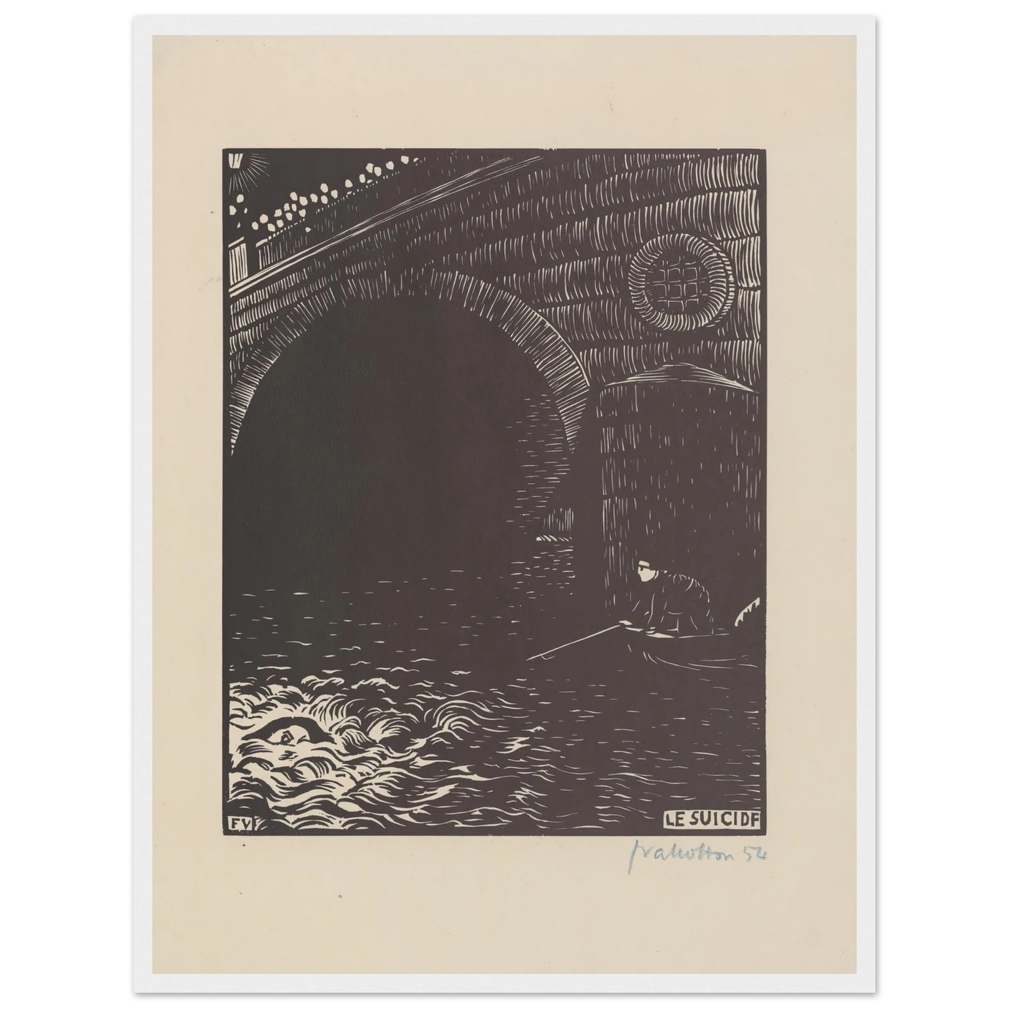 Le suicide (1894) Art Print | Felix Vallotton - Framed Poster - 30x40 cm / 12x16″ - Black frame