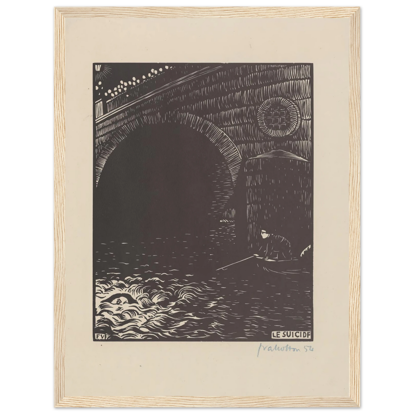 Le suicide (1894) Art Print | Felix Vallotton - Framed Poster - 30x40 cm / 12x16″ - Black frame