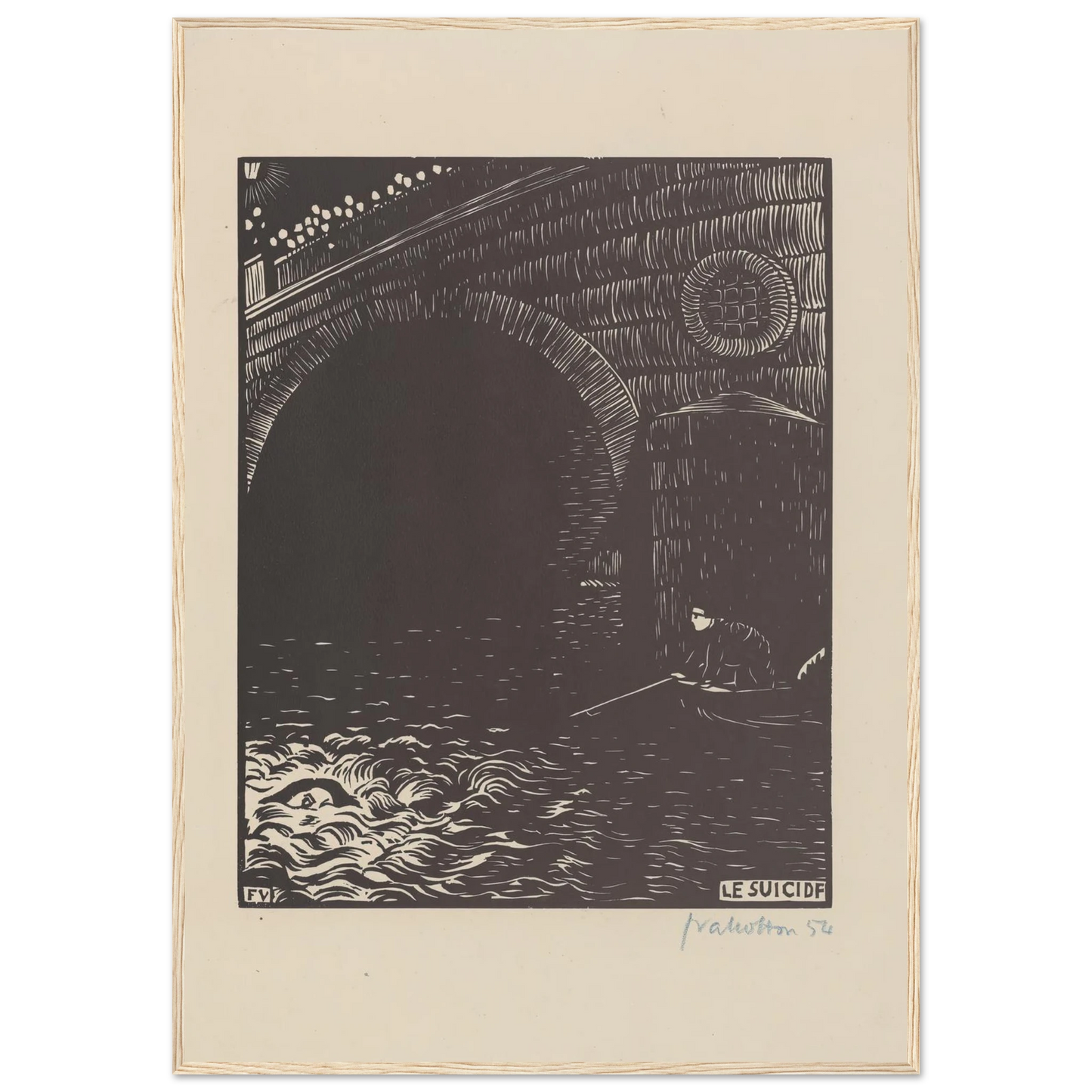 Le suicide (1894) Art Print | Felix Vallotton - Framed Poster - 30x40 cm / 12x16″ - Black frame