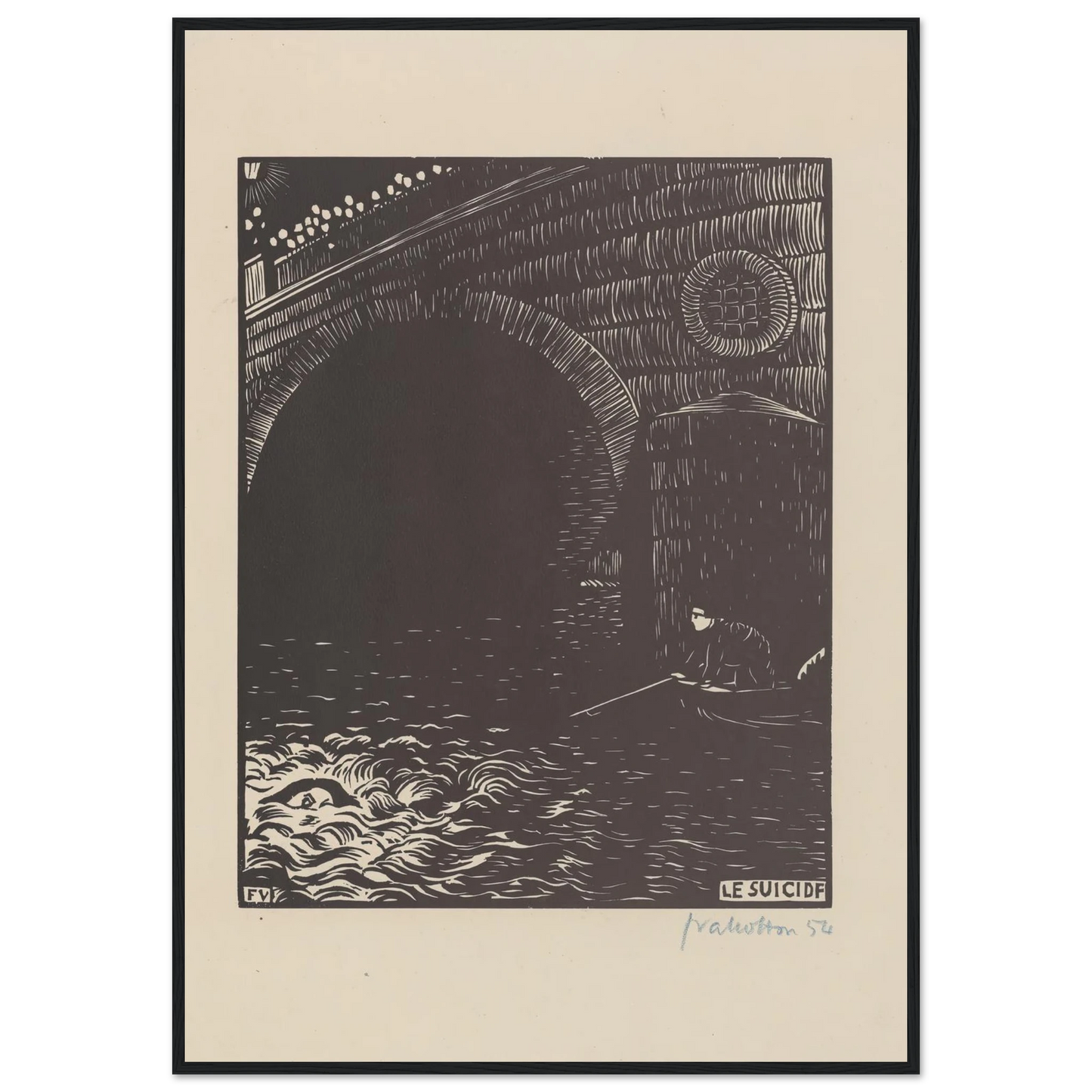 Le suicide (1894) Art Print | Felix Vallotton - Framed Poster - 30x40 cm / 12x16″ - Black frame
