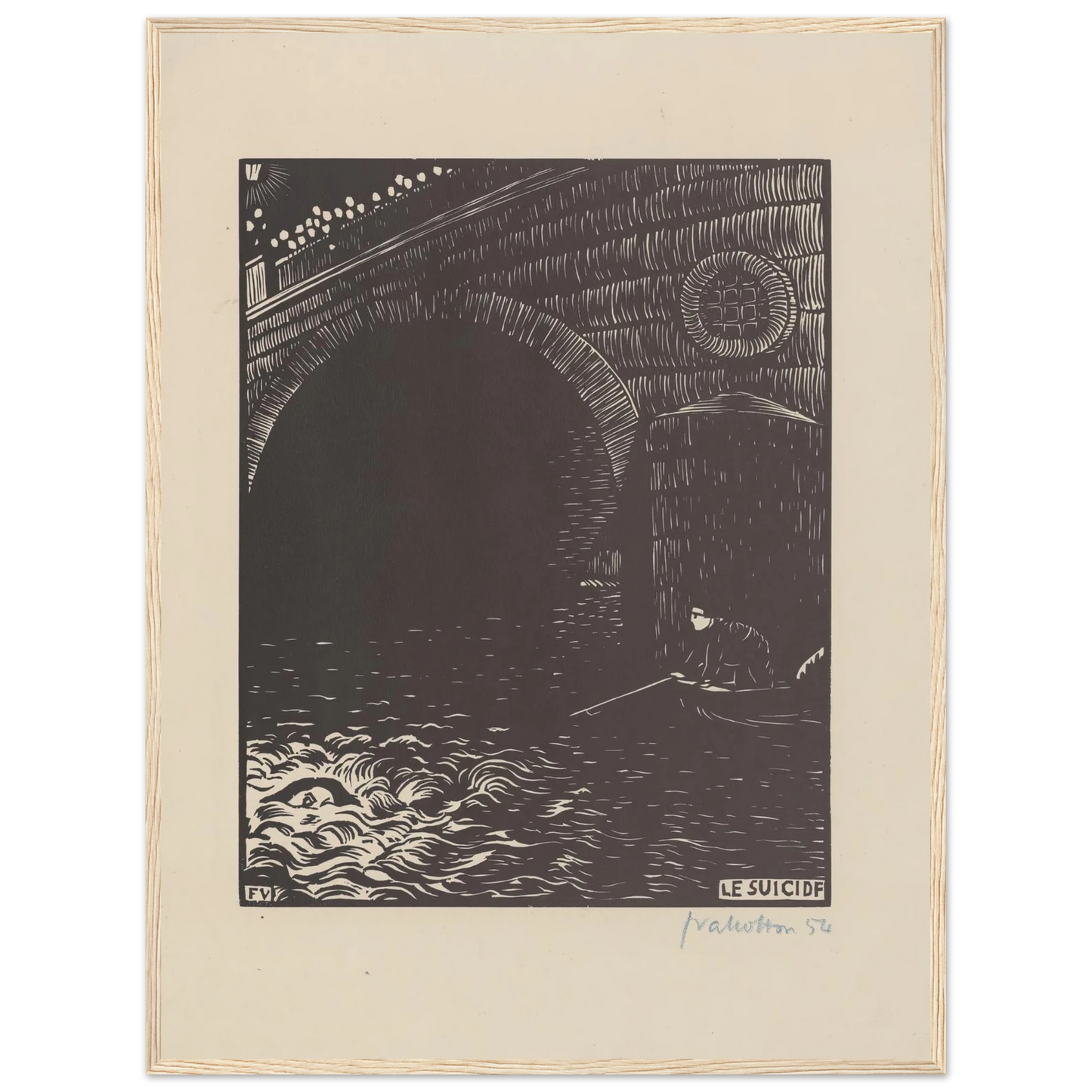 Le suicide (1894) Art Print | Felix Vallotton - Framed Poster - 30x40 cm / 12x16″ - Black frame