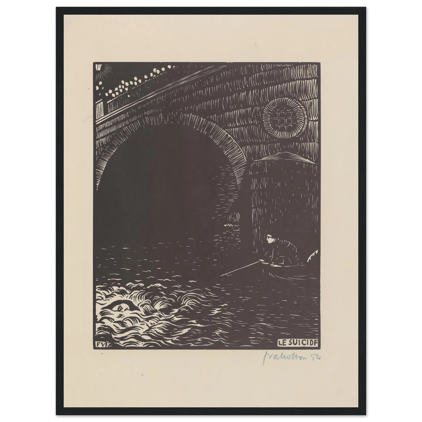 Le suicide (1894) Art Print | Felix Vallotton - Framed Poster - 30x40 cm / 12x16″ - Black frame