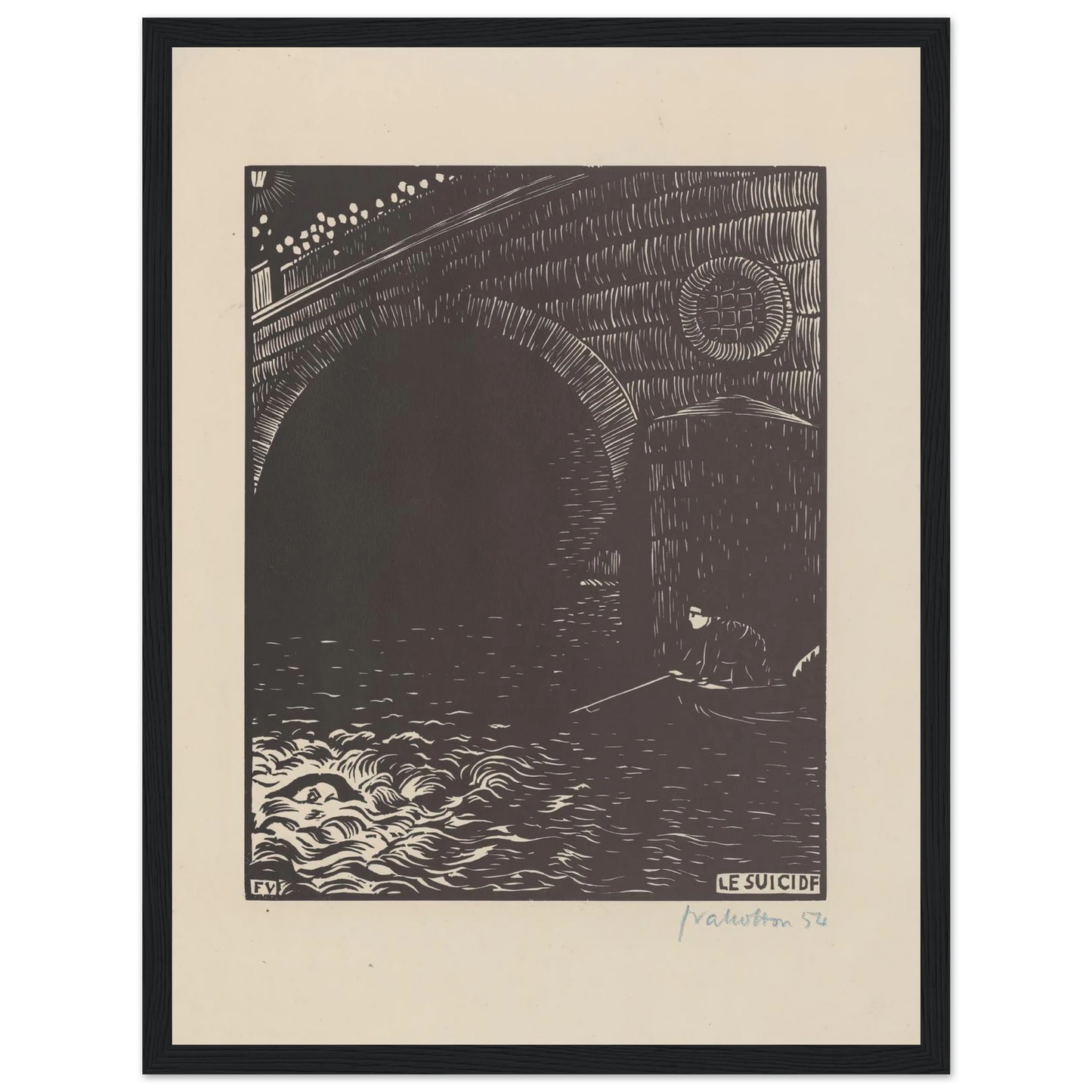 Le suicide (1894) Art Print | Felix Vallotton - Framed Poster - 30x40 cm / 12x16″ - Black frame