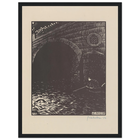 Le suicide (1894) Art Print | Felix Vallotton - Framed Poster - 30x40 cm / 12x16″ - Black frame