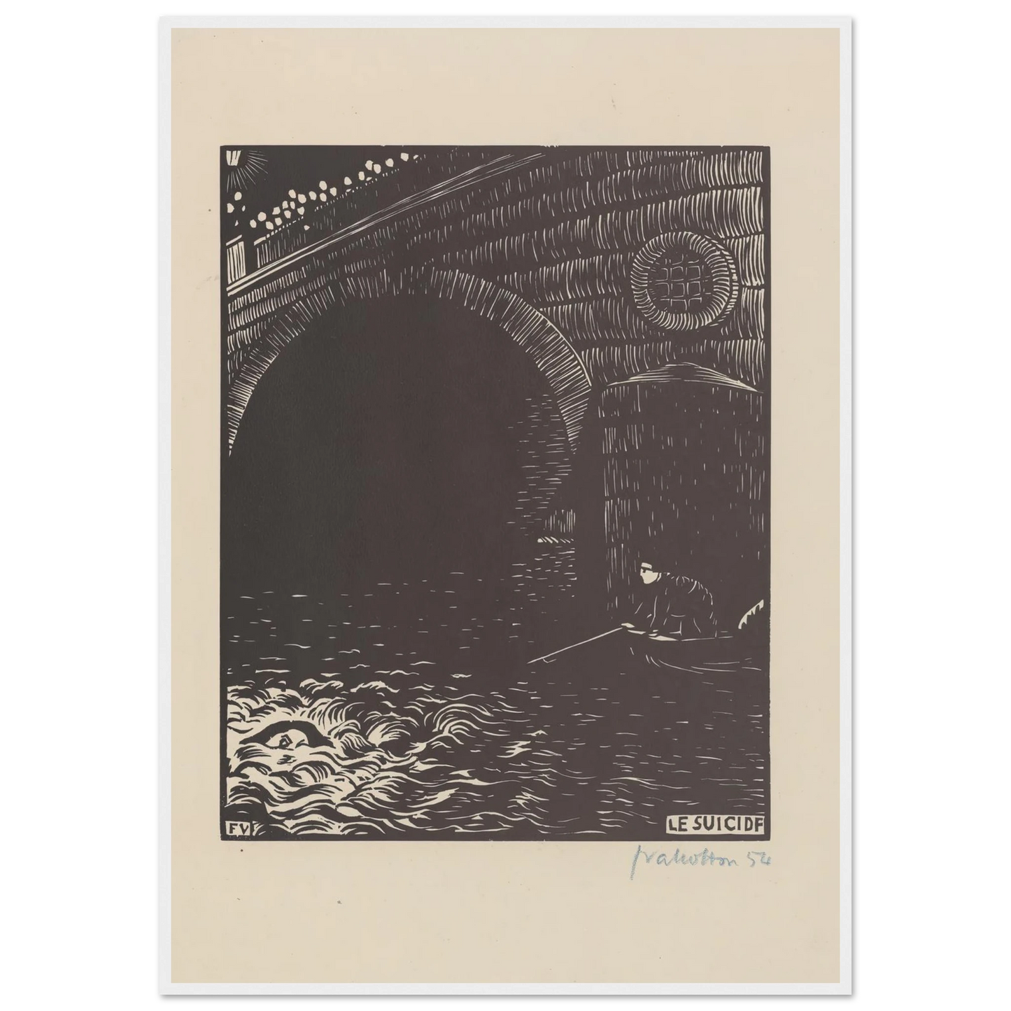 Le suicide (1894) Art Print | Felix Vallotton - Framed Poster - 30x40 cm / 12x16″ - Black frame