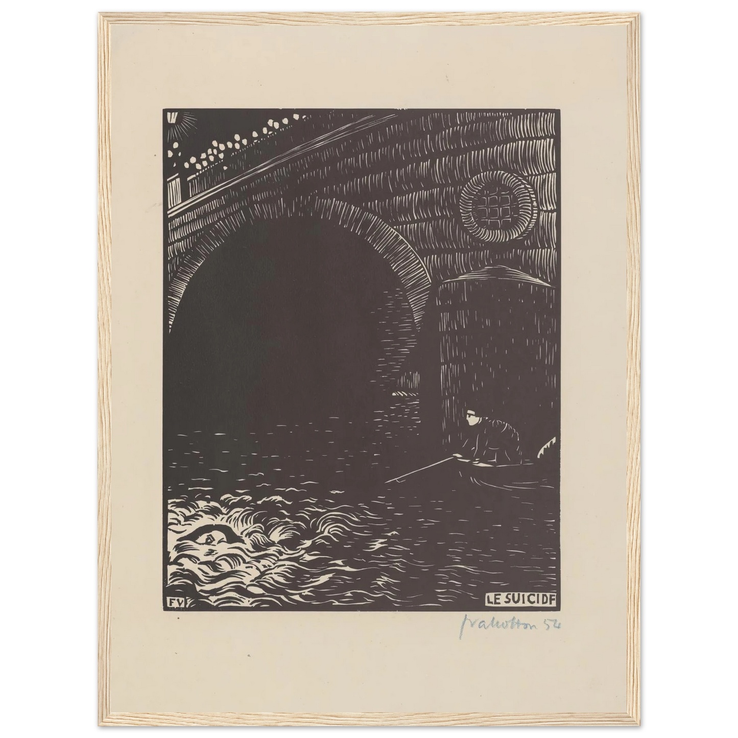 Le suicide (1894) Art Print | Felix Vallotton - Framed Poster - 30x40 cm / 12x16″ - Black frame