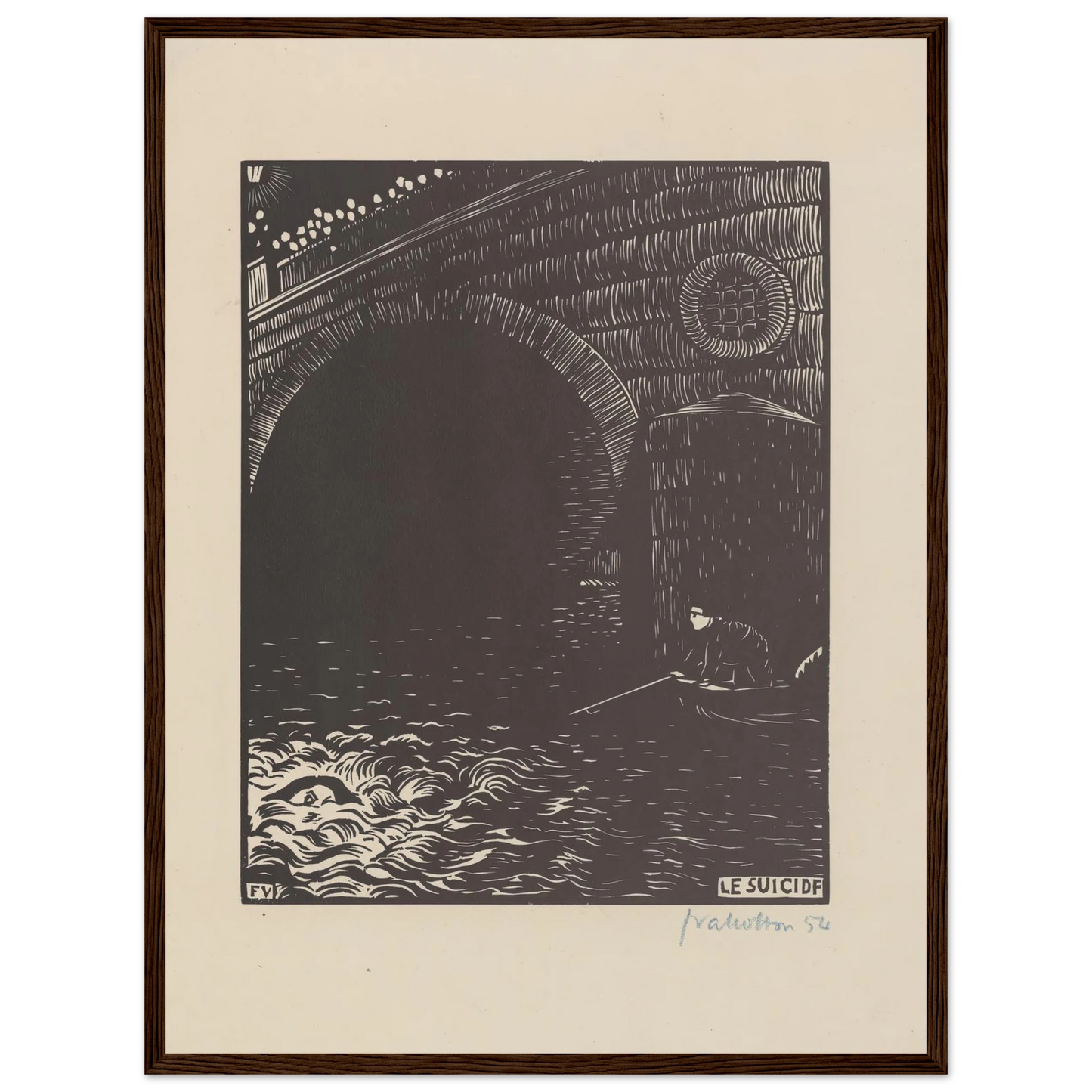 Le suicide (1894) Art Print | Felix Vallotton - Framed Poster - 30x40 cm / 12x16″ - Black frame