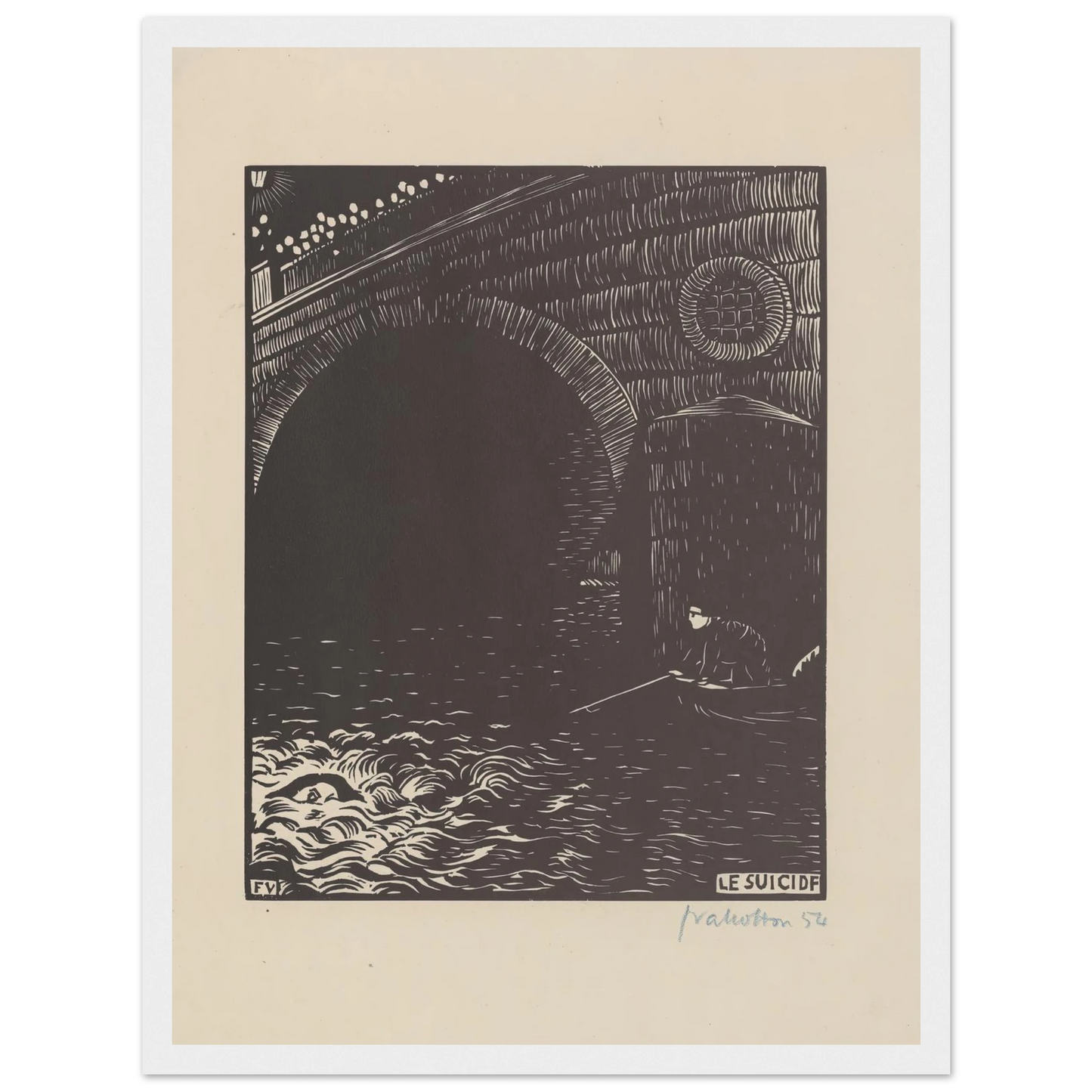 Le suicide (1894) Art Print | Felix Vallotton - Framed Poster - 30x40 cm / 12x16″ - Black frame