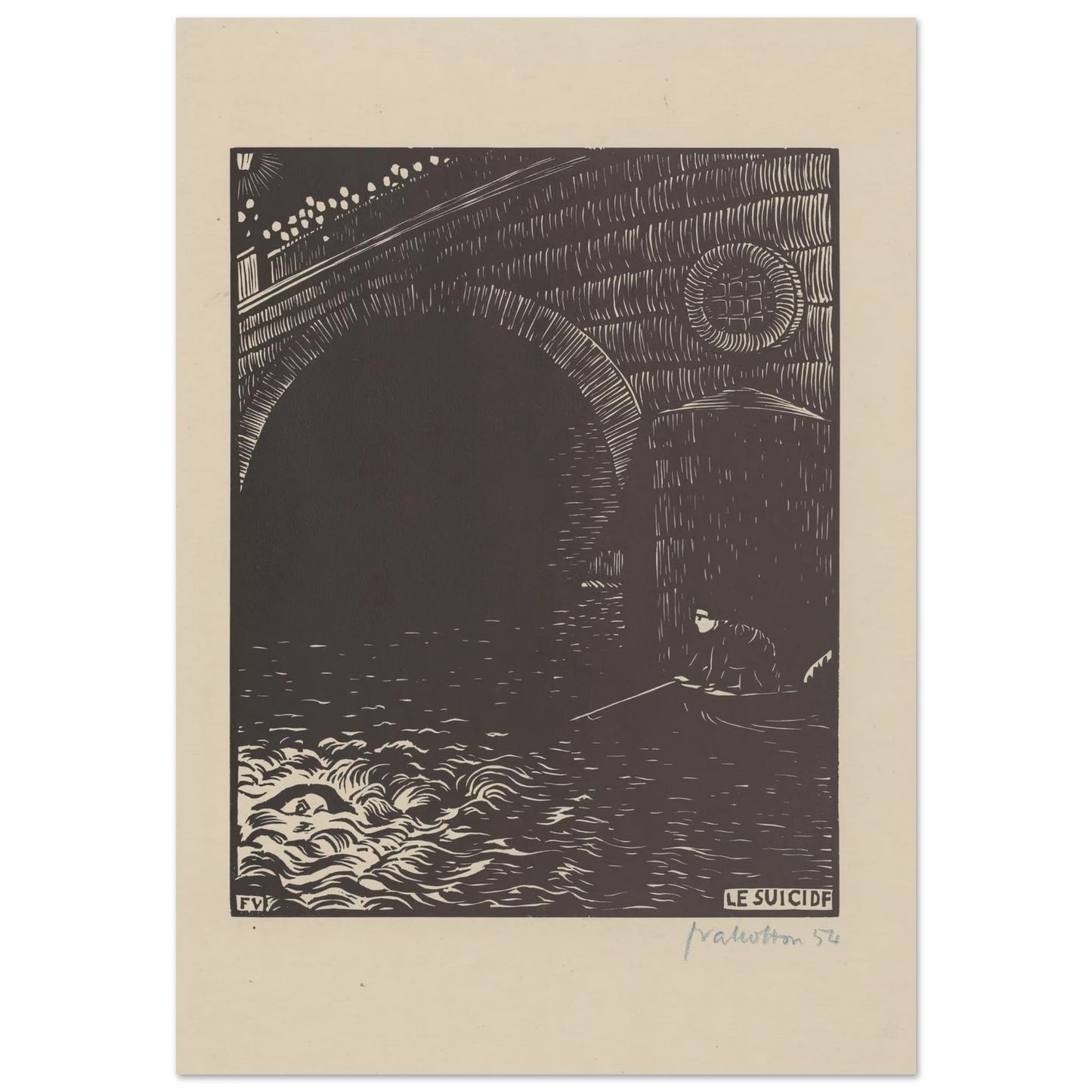 Le suicide (1894) Art Print | Felix Vallotton - Framed Poster - 30x40 cm / 12x16″ - Black frame