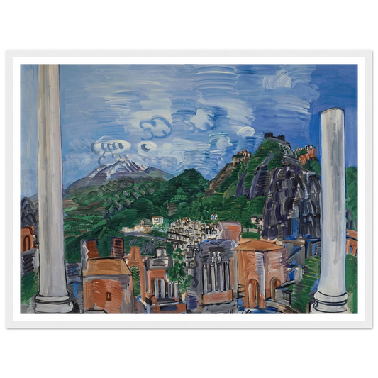 Le théâtre antique de Taormina (1923) Art Print | Raoul Dufy - Framed Poster - 30x40 cm / 12x16″ - Black frame