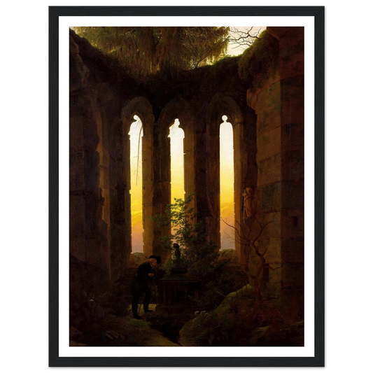 Le Tombeau d'Ulrich von Hutten (1824) Art Print | Caspar David Friedrich - Framed Poster - 30x40 cm / 12x16″ - Black frame