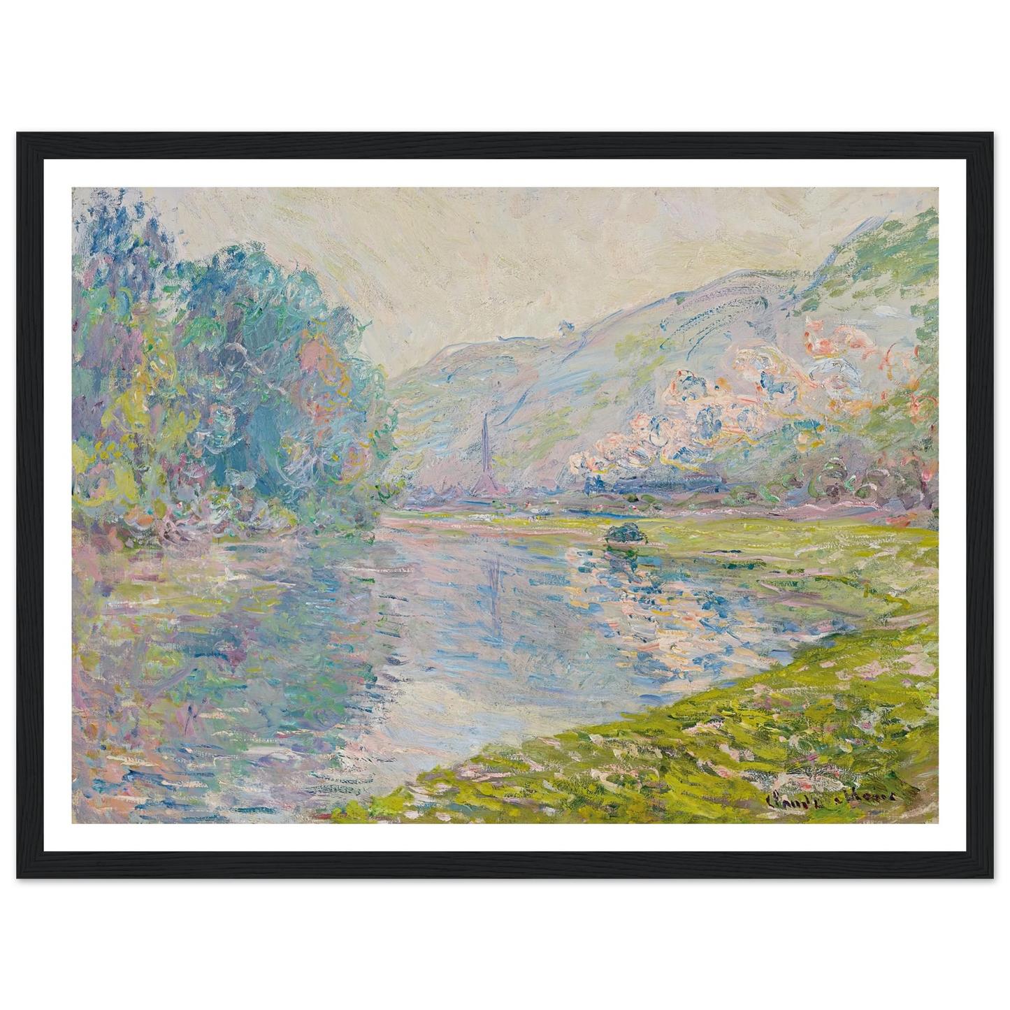 Le train à Jeufosse (1884) Art Print | Claude Monet - Framed Poster - 30x40 cm / 12x16″ - Black frame