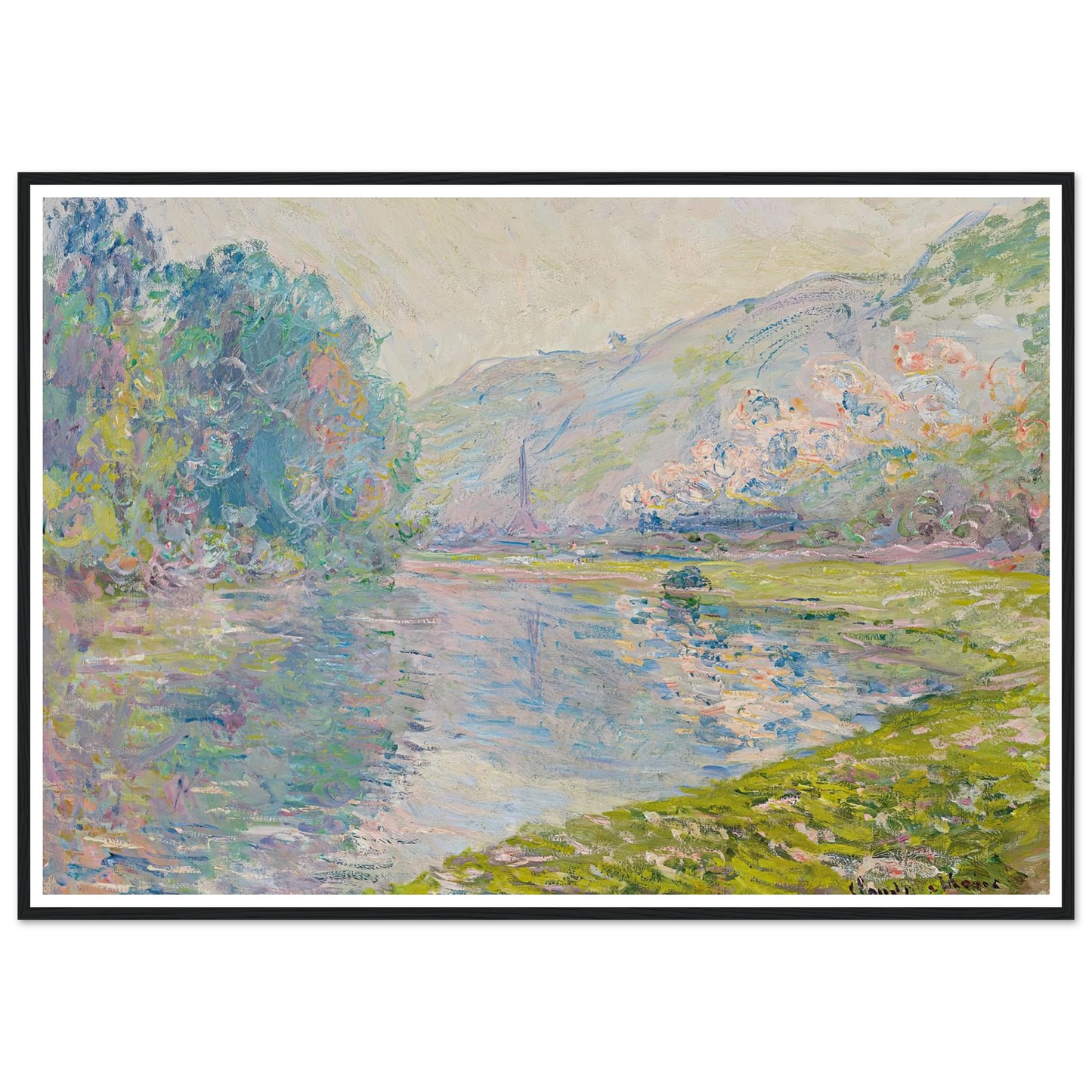 Le train à Jeufosse (1884) Art Print | Claude Monet - Framed Poster - 30x40 cm / 12x16″ - Black frame