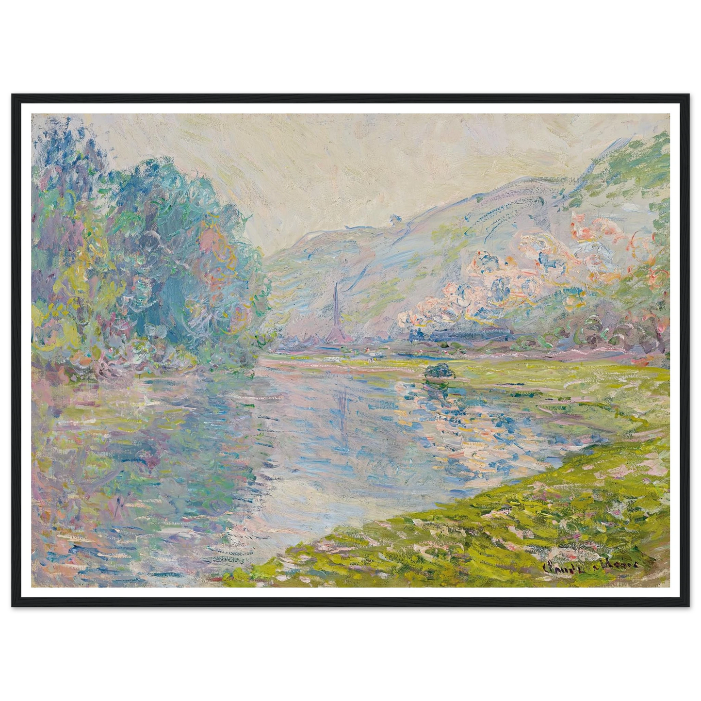 Le train à Jeufosse (1884) Art Print | Claude Monet - Framed Poster - 30x40 cm / 12x16″ - Black frame