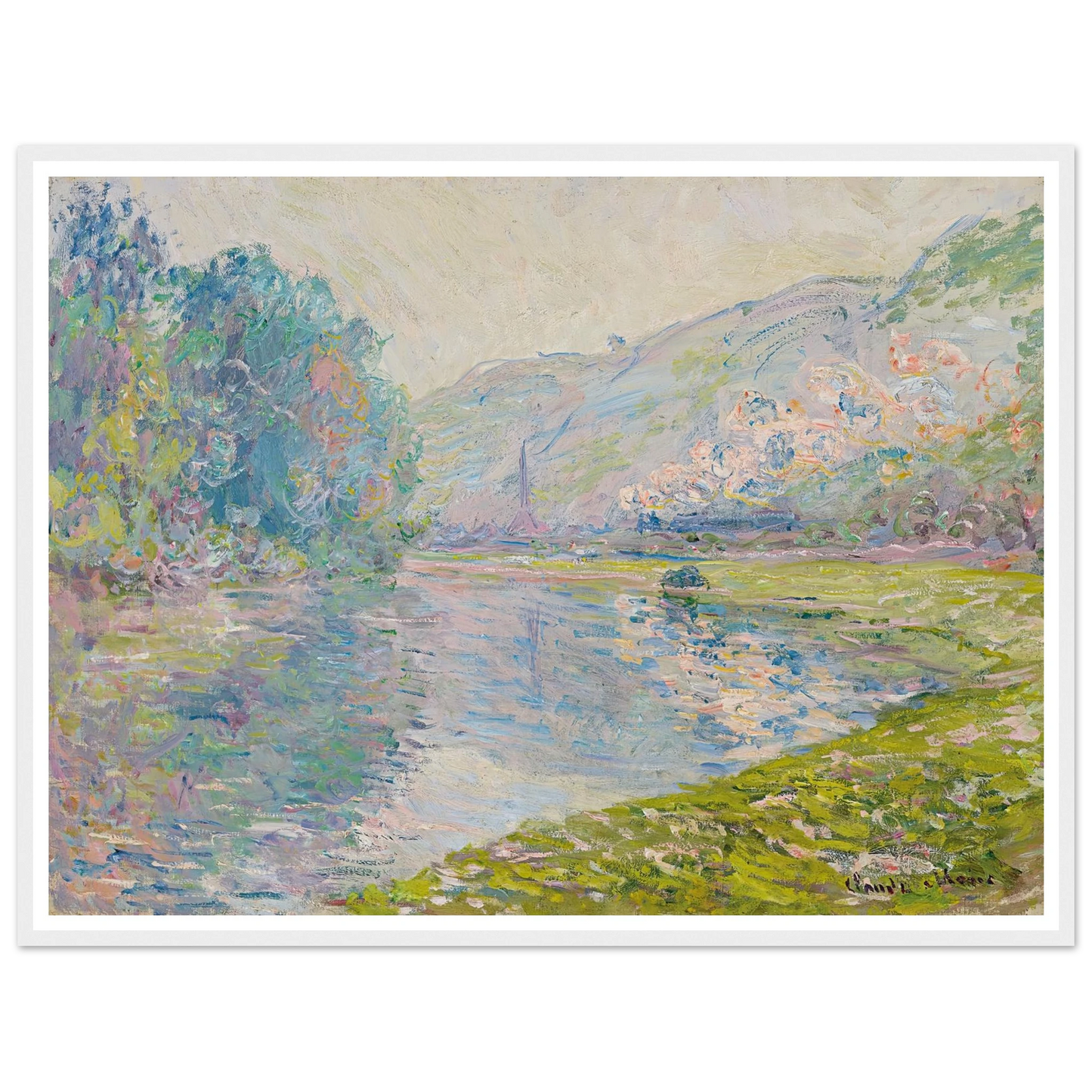 Le train à Jeufosse (1884) Art Print | Claude Monet - Framed Poster - 30x40 cm / 12x16″ - Black frame