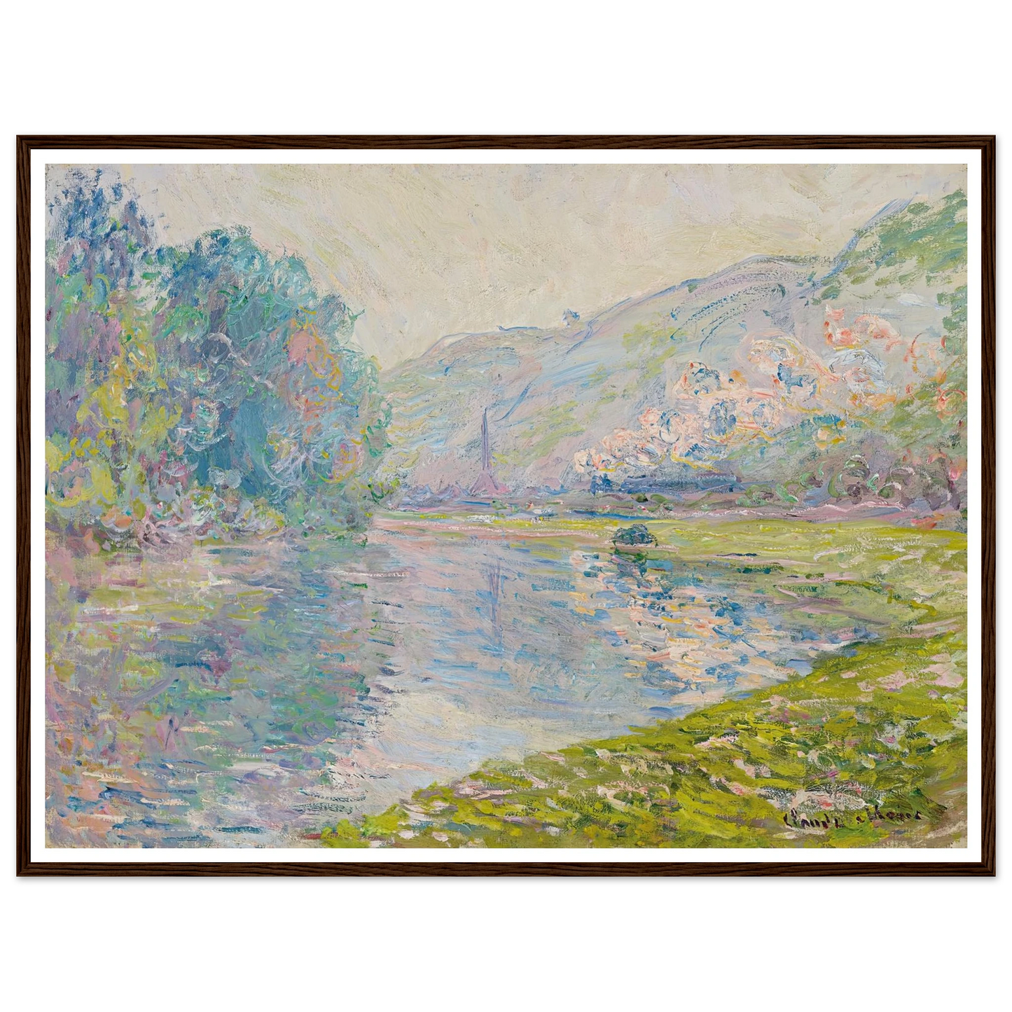 Le train à Jeufosse (1884) Art Print | Claude Monet - Framed Poster - 30x40 cm / 12x16″ - Black frame