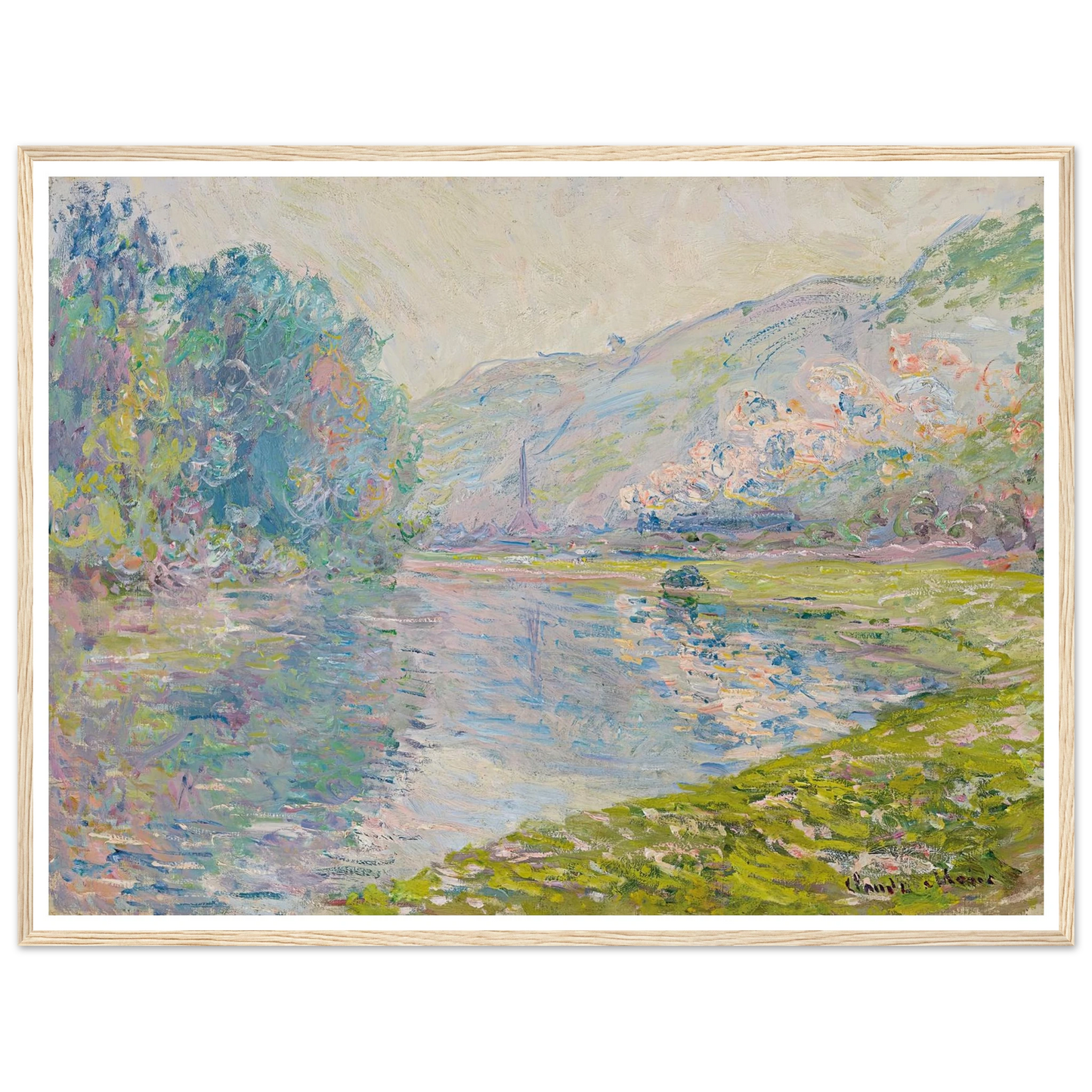 Le train à Jeufosse (1884) Art Print | Claude Monet - Framed Poster - 30x40 cm / 12x16″ - Black frame