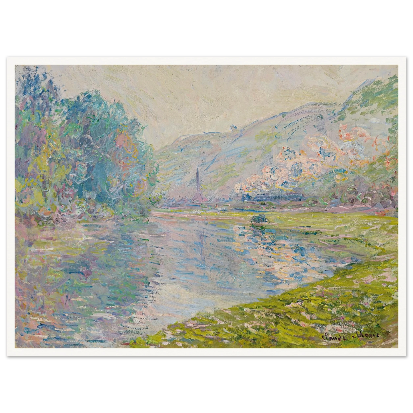 Le train à Jeufosse (1884) Art Print | Claude Monet - Framed Poster - 30x40 cm / 12x16″ - Black frame