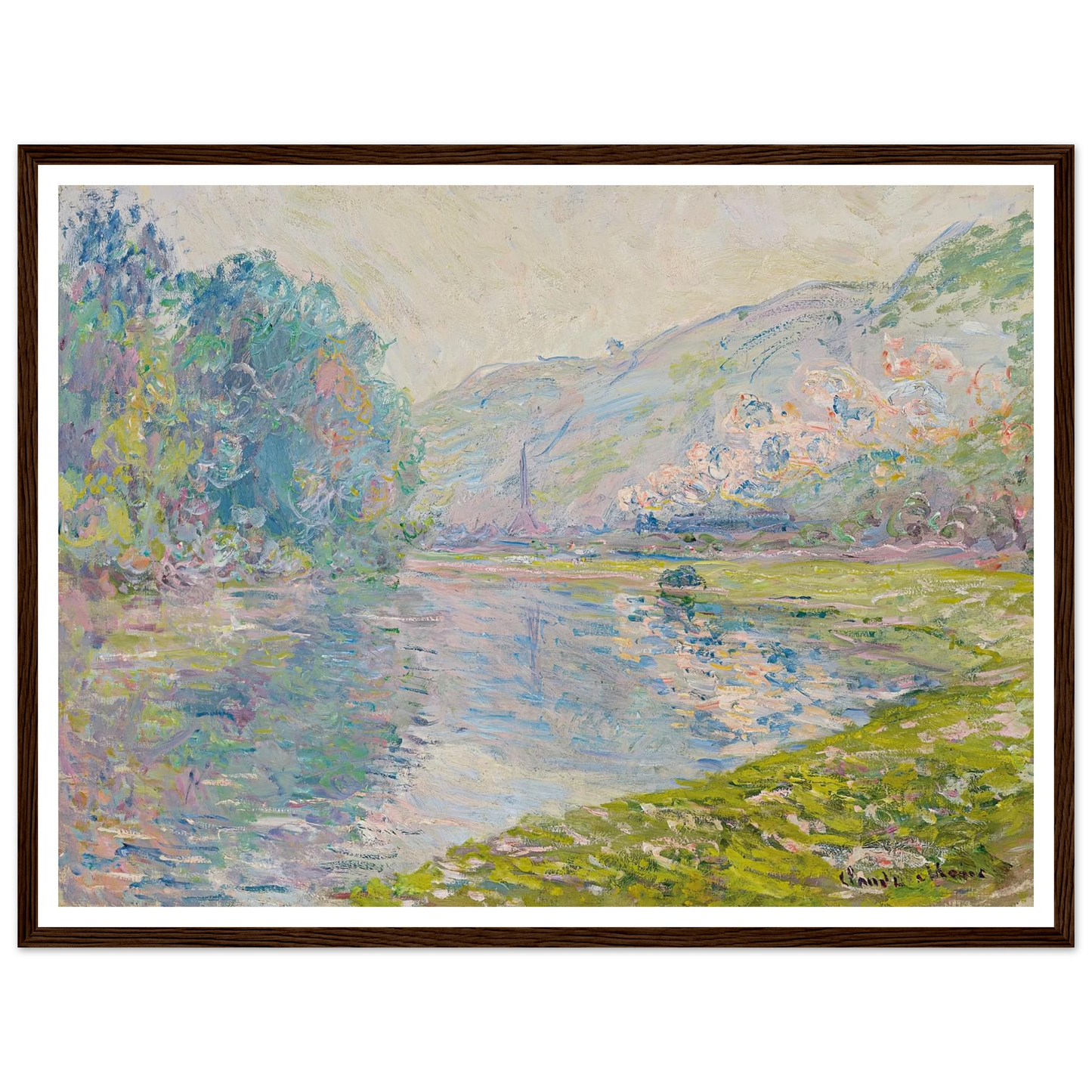 Le train à Jeufosse (1884) Art Print | Claude Monet - Framed Poster - 30x40 cm / 12x16″ - Black frame