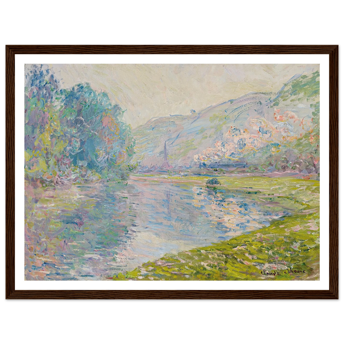 Le train à Jeufosse (1884) Art Print | Claude Monet - Framed Poster - 30x40 cm / 12x16″ - Black frame