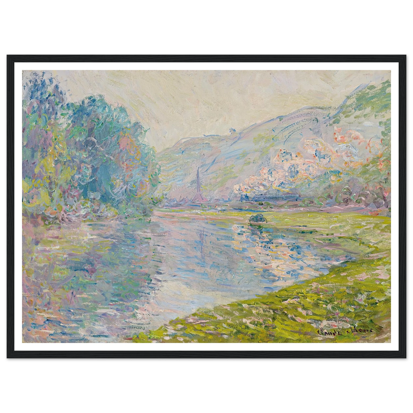 Le train à Jeufosse (1884) Art Print | Claude Monet - Framed Poster - 30x40 cm / 12x16″ - Black frame