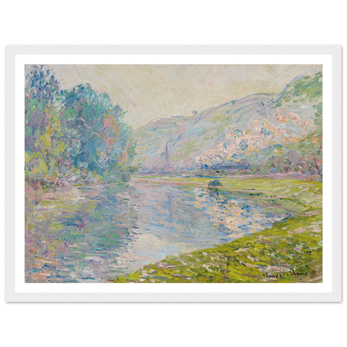 Le train à Jeufosse (1884) Art Print | Claude Monet - Framed Poster - 30x40 cm / 12x16″ - Black frame