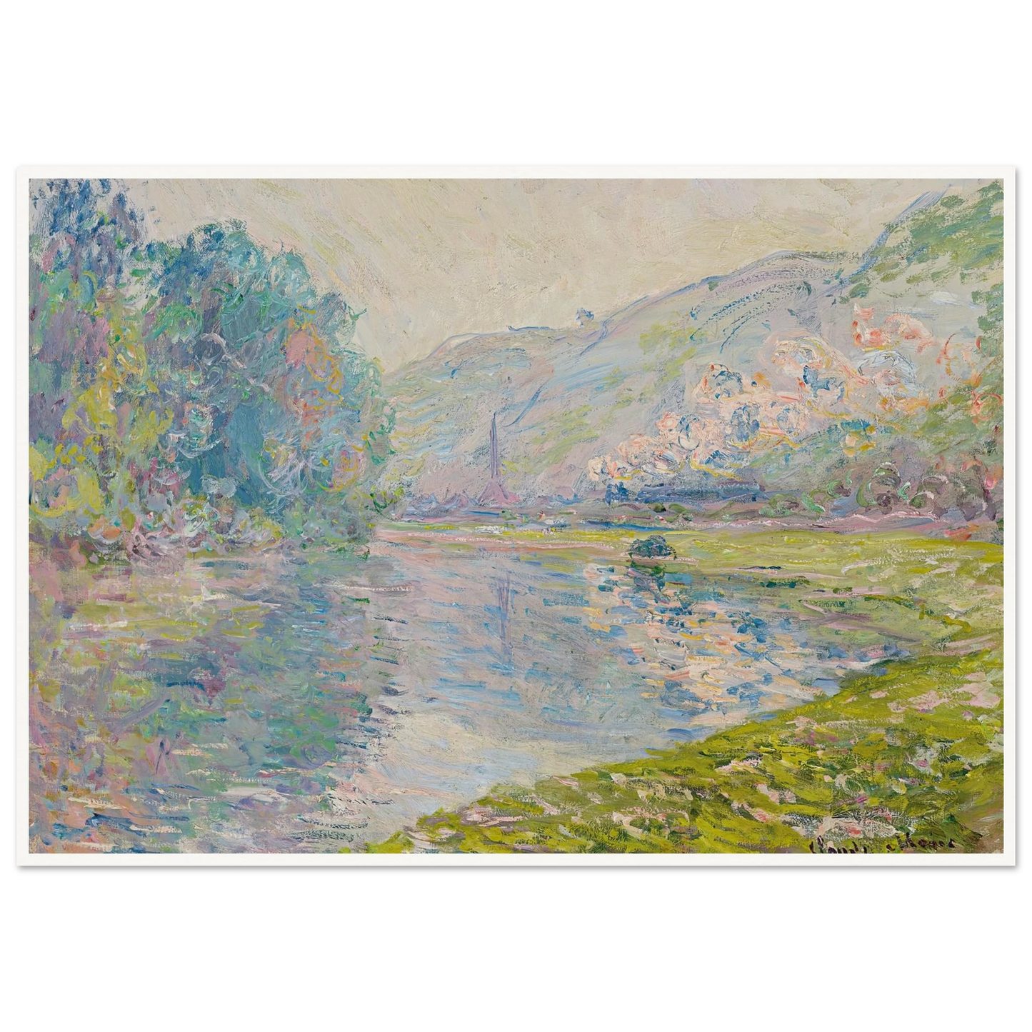 Le train à Jeufosse (1884) Art Print | Claude Monet - Framed Poster - 30x40 cm / 12x16″ - Black frame