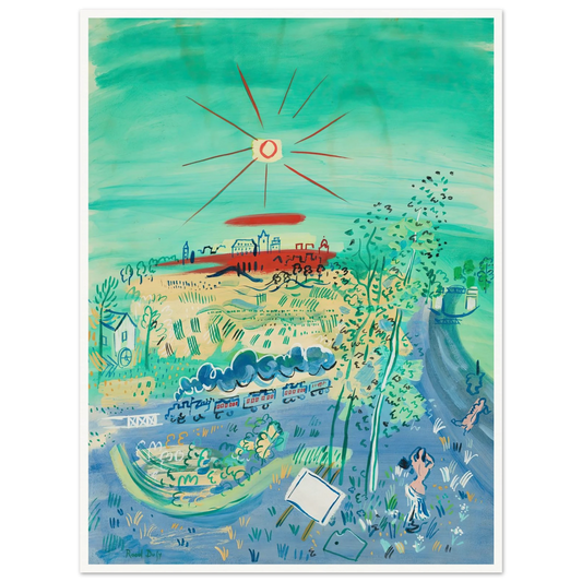 Le train bleu (1935) Art Print | Raoul Dufy - Framed Poster - 30x40 cm / 12x16″ - Black frame