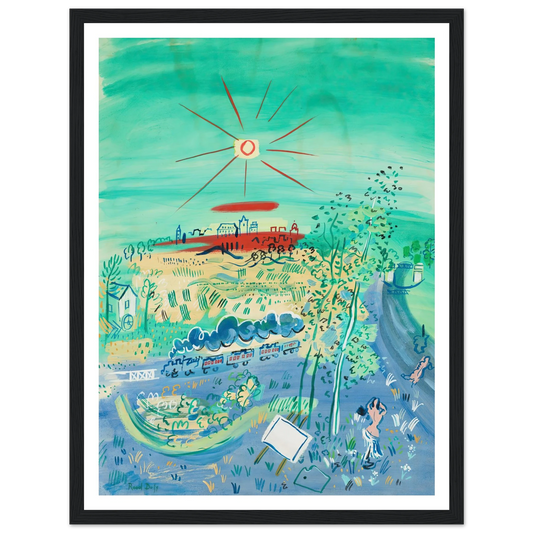 Le train bleu (1935) Art Print | Raoul Dufy - Framed Poster - 30x40 cm / 12x16″ - Black frame